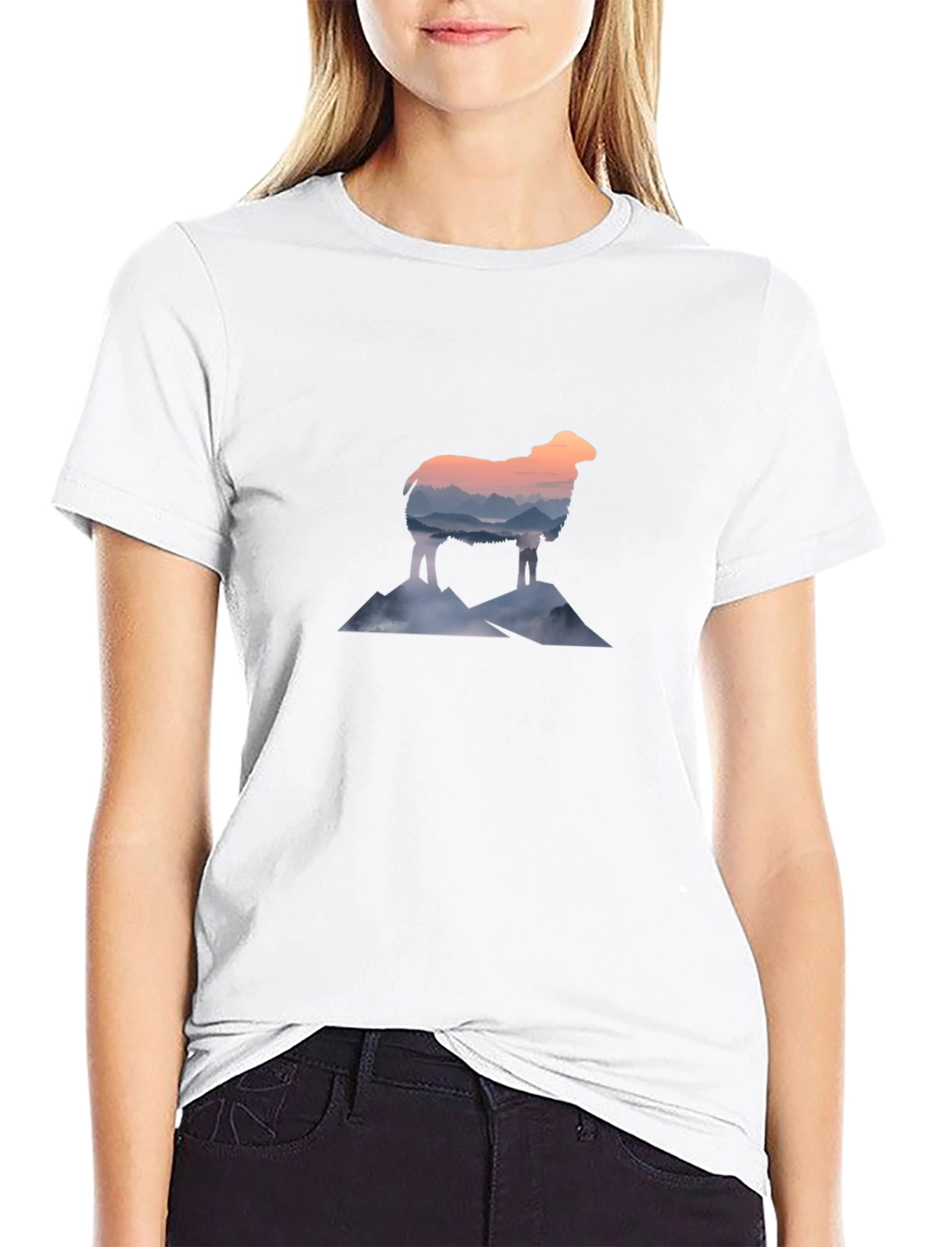 Mountain Sheep Graphic Tee - Stylish Black T-Shirt