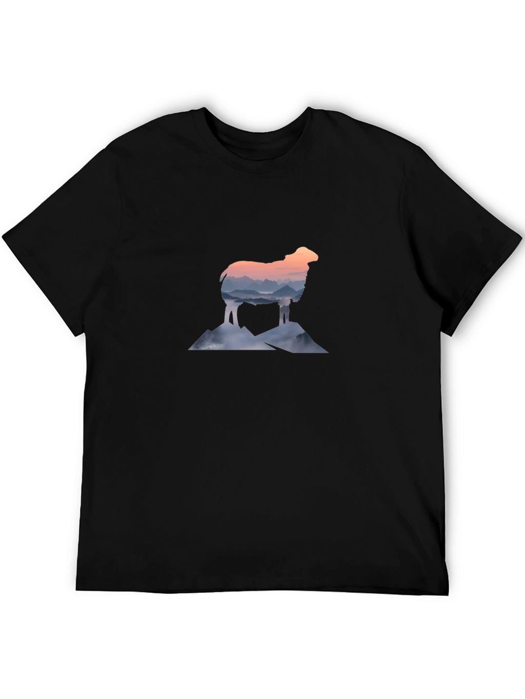 Mountain Sheep Graphic Tee - Stylish Black T-Shirt