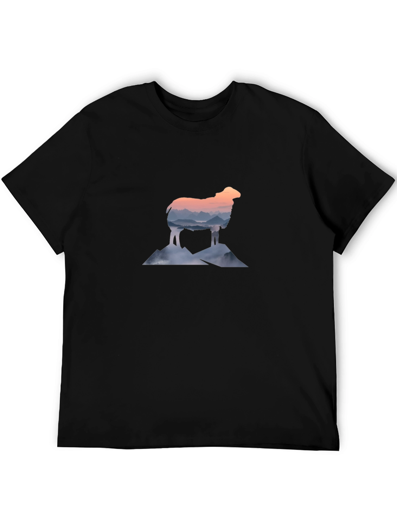 Mountain Sheep Graphic Tee - Stylish Black T-Shirt