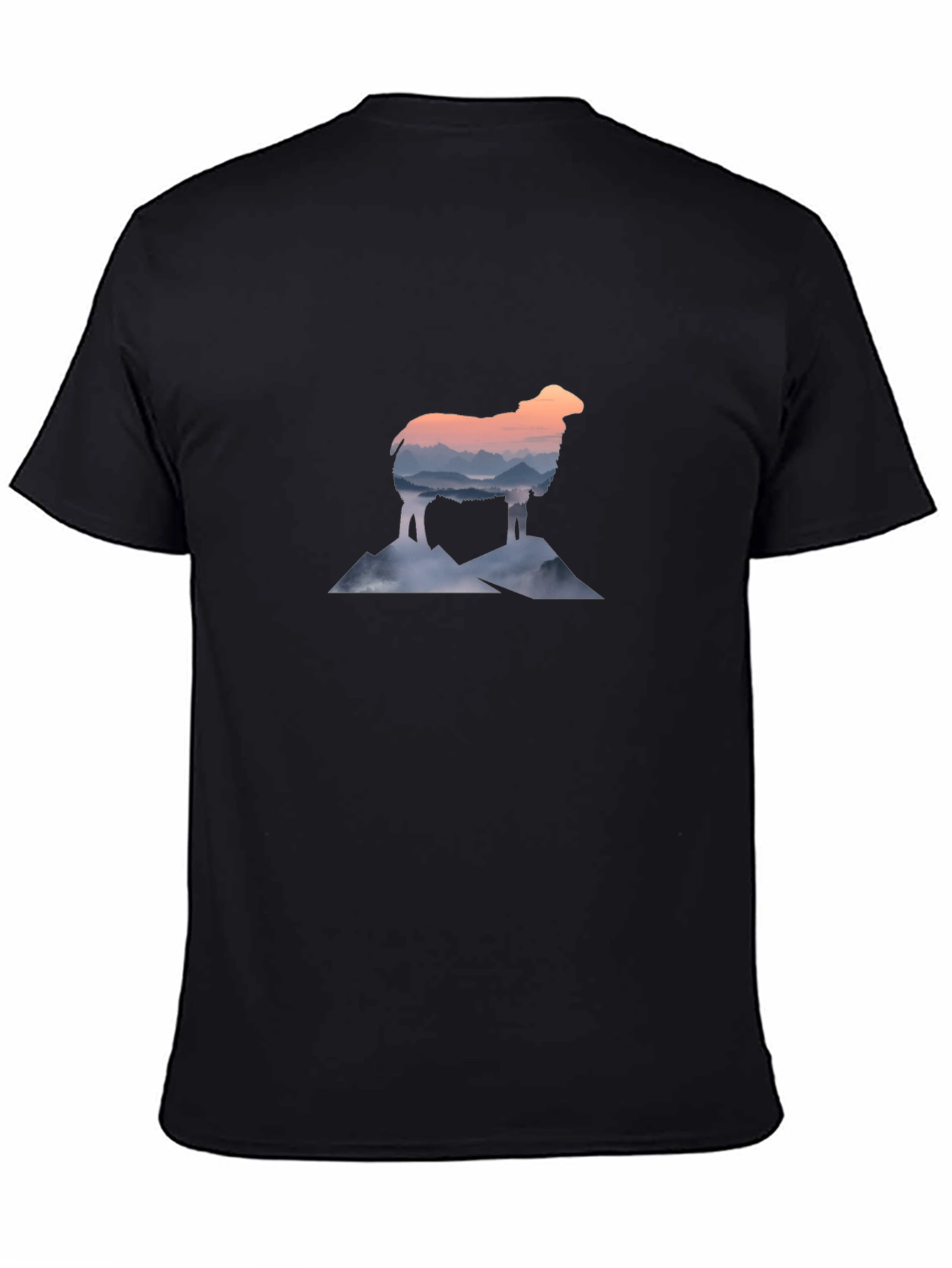 Mountain Sheep Graphic Tee - Stylish Black T-Shirt