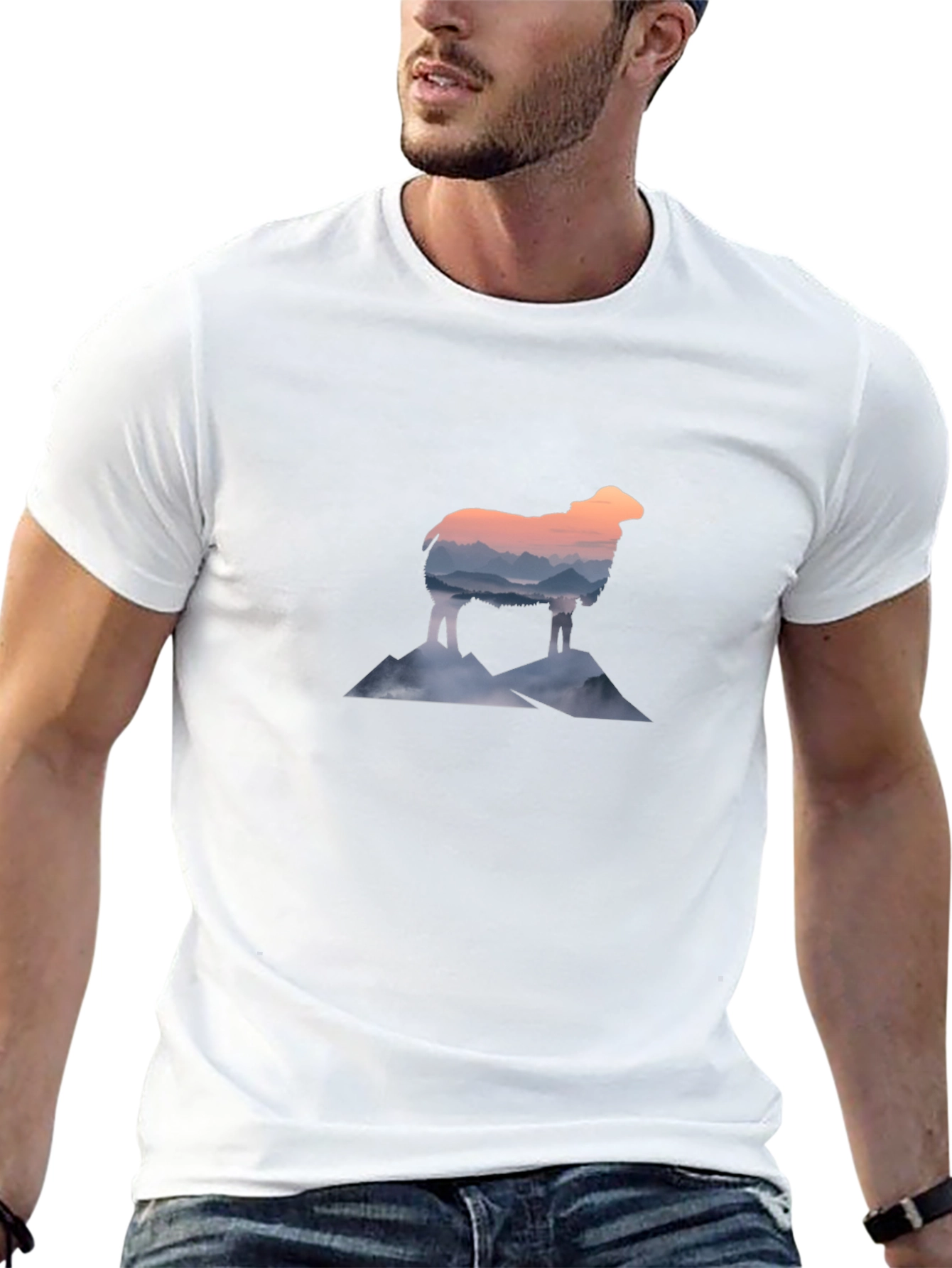 Mountain Sheep Graphic Tee - Stylish Black T-Shirt