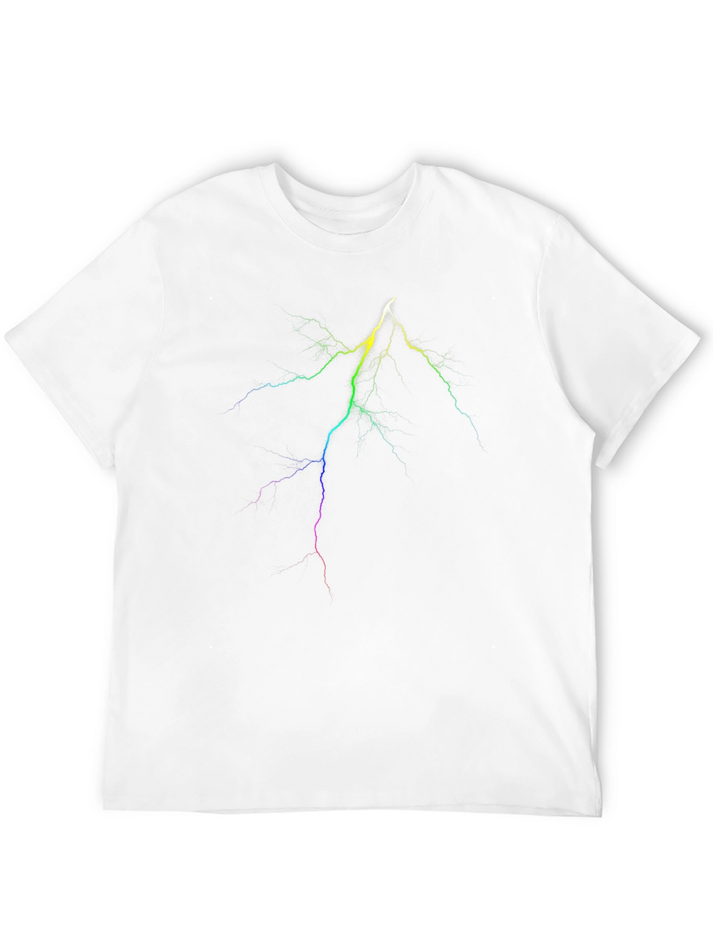 Rainbow Lightning Bolt Graphic Black T-Shirt
