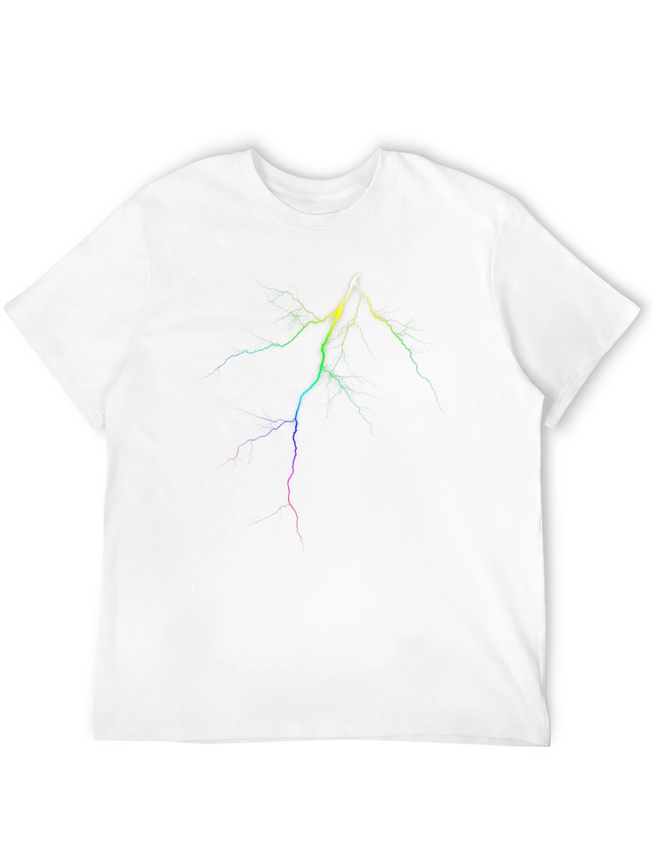 Rainbow Lightning Bolt Graphic Black T-Shirt