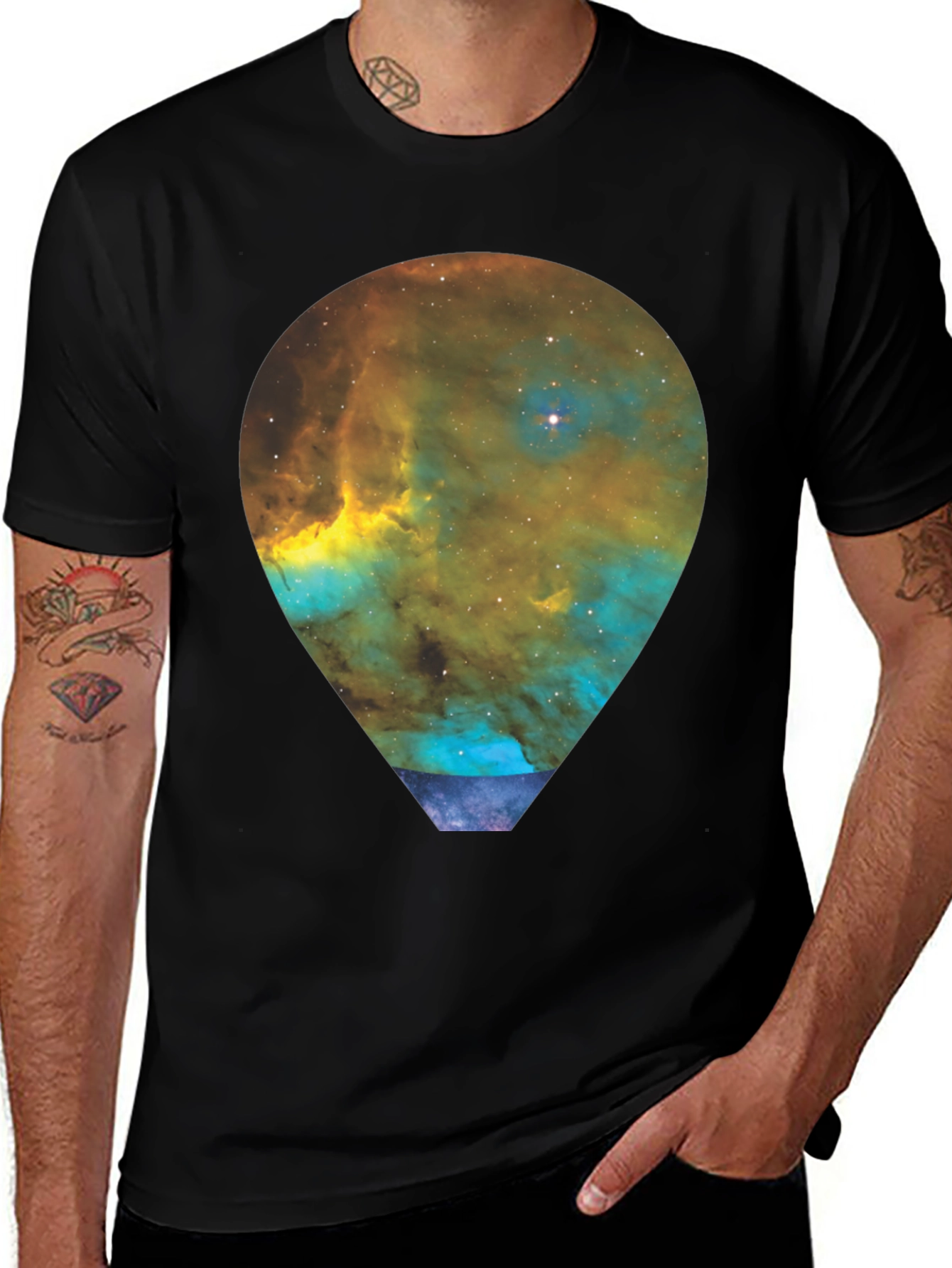 Nebula Hot Air Balloon Graphic T-Shirt