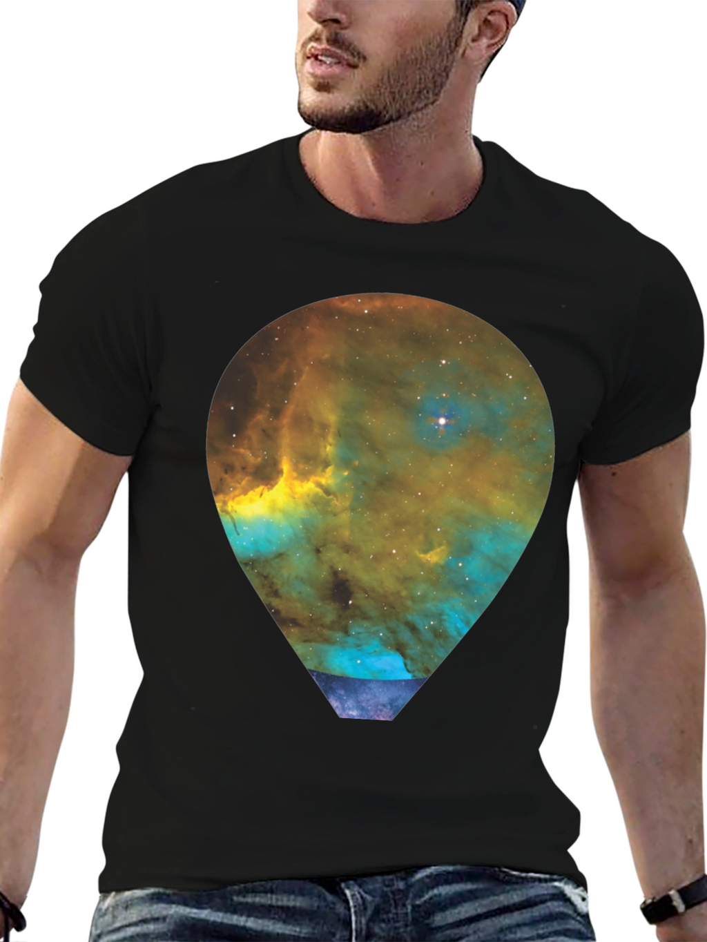 Nebula Hot Air Balloon Graphic T-Shirt