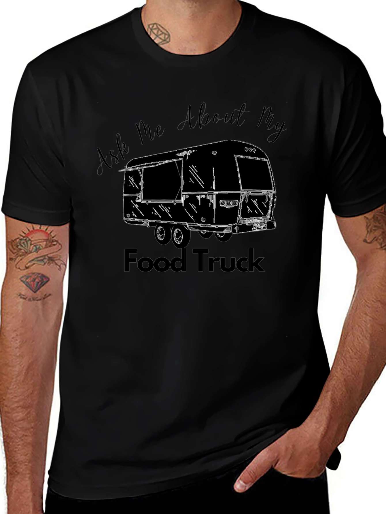 Ask Me About My Food Truck Black T-Shirt
