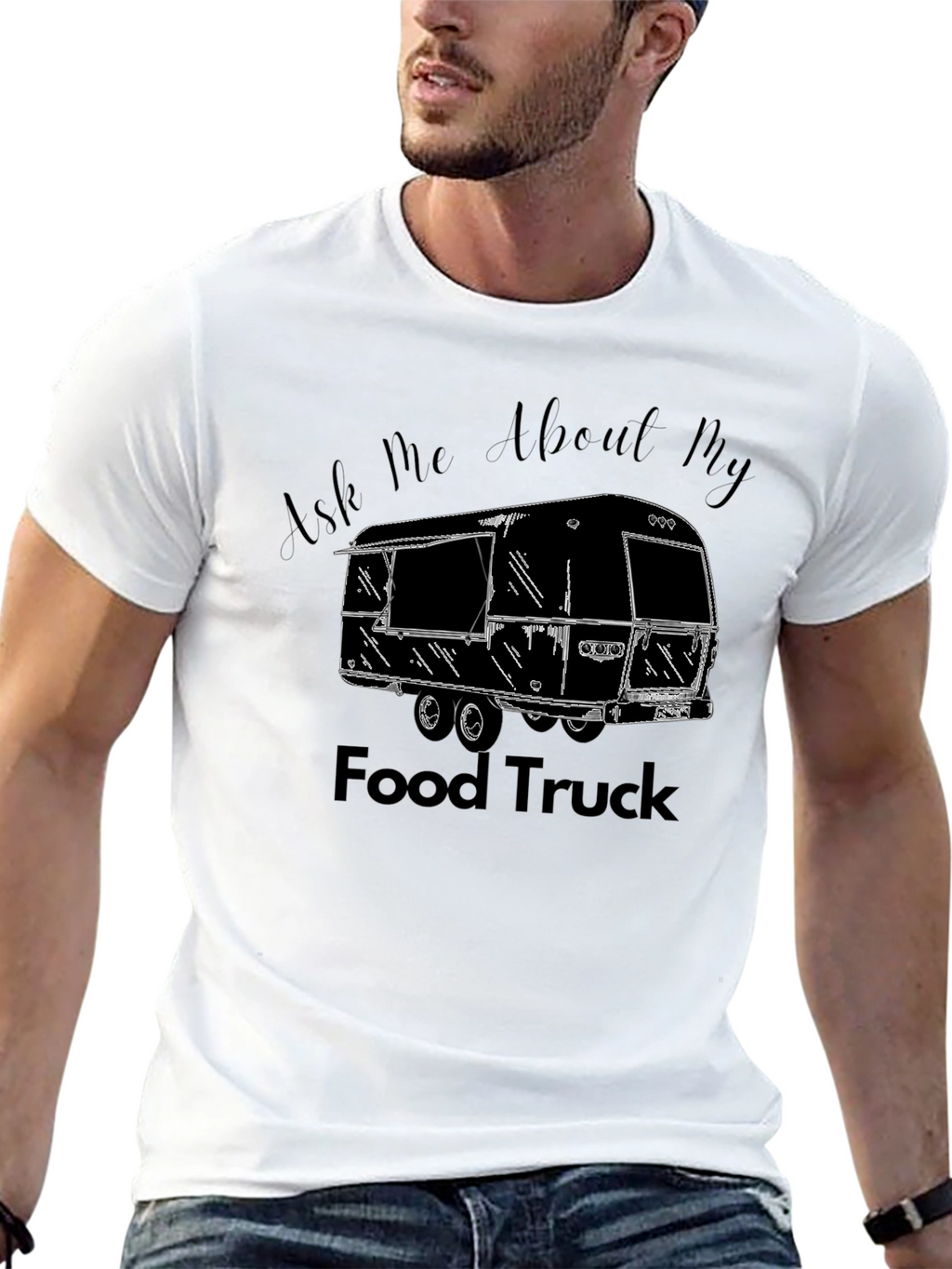 Ask Me About My Food Truck Black T-Shirt