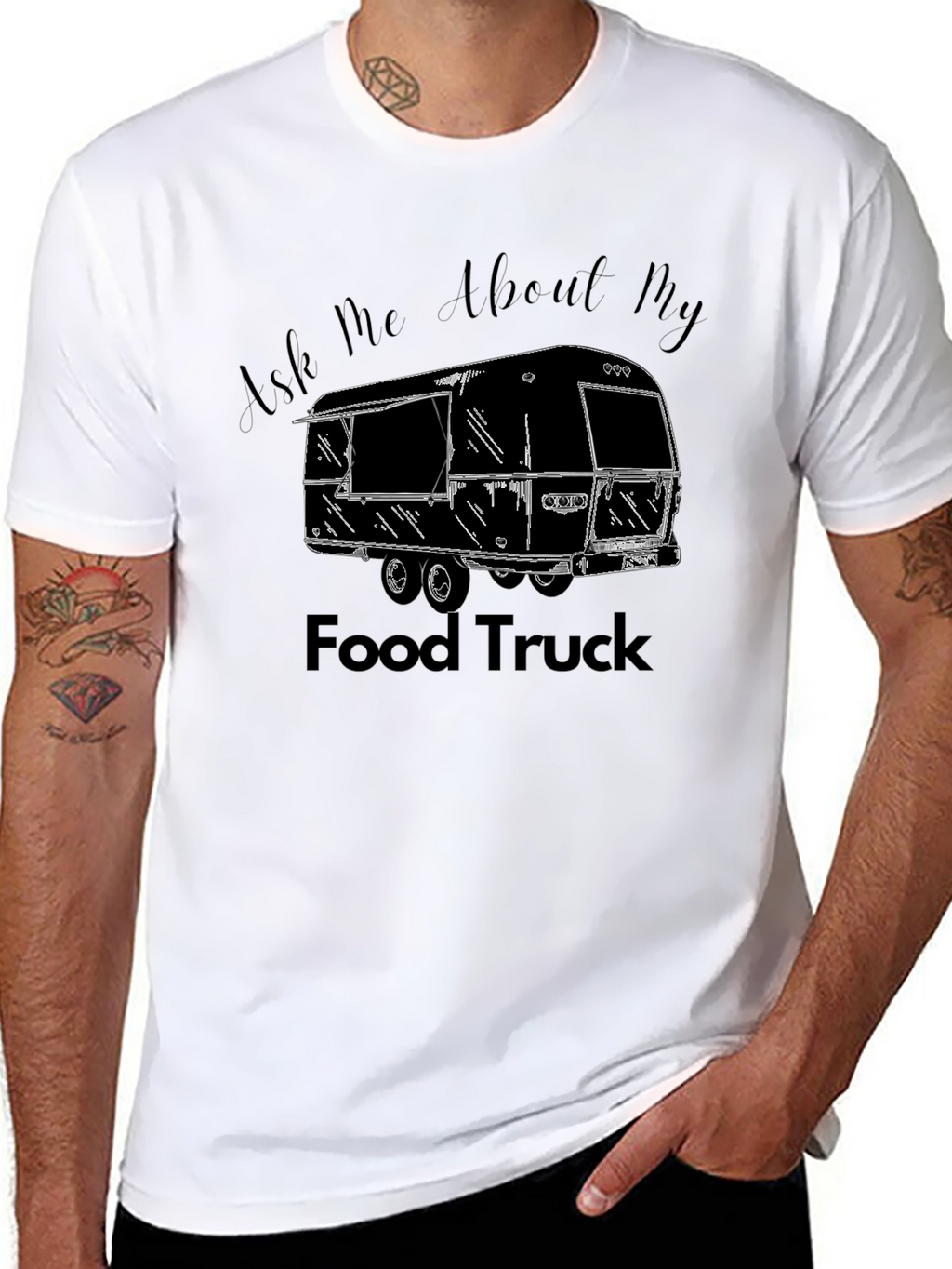 Ask Me About My Food Truck Black T-Shirt