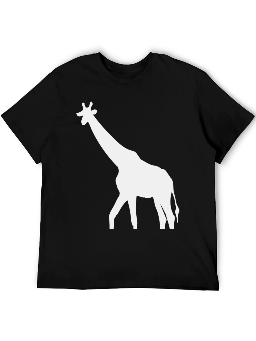 Giraffe Graphic Tee - Black Cotton Blend Casual T-Shirt