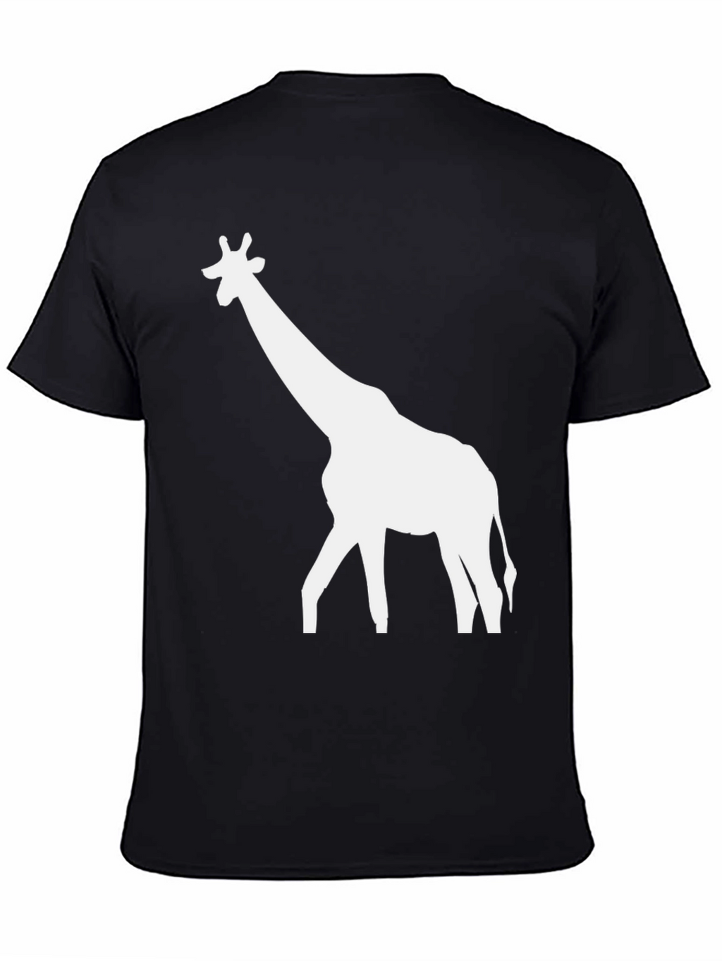 Giraffe Graphic Tee - Black Cotton Blend Casual T-Shirt