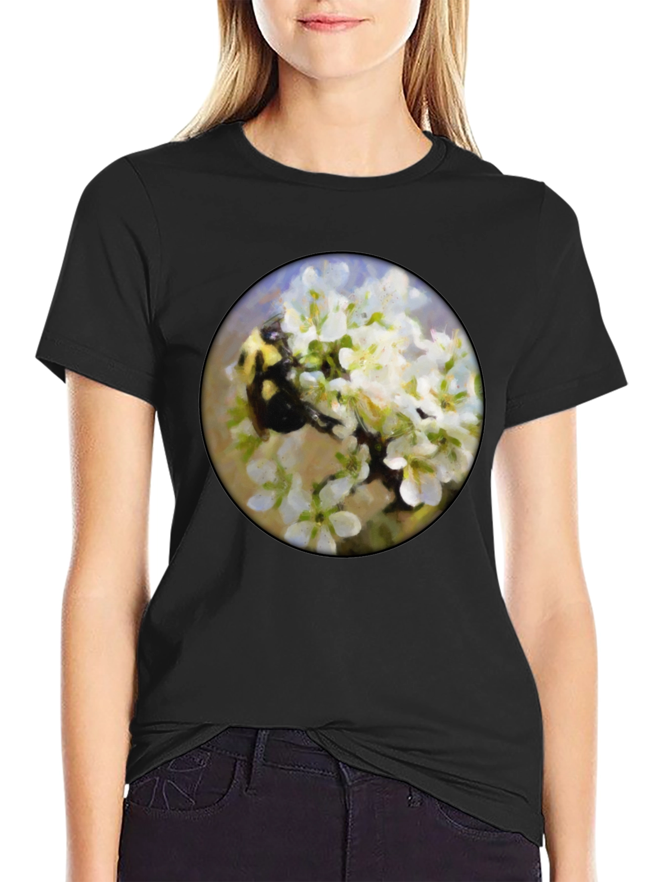 Bumble Bee Floral T-Shirt - Nature Lover Tee