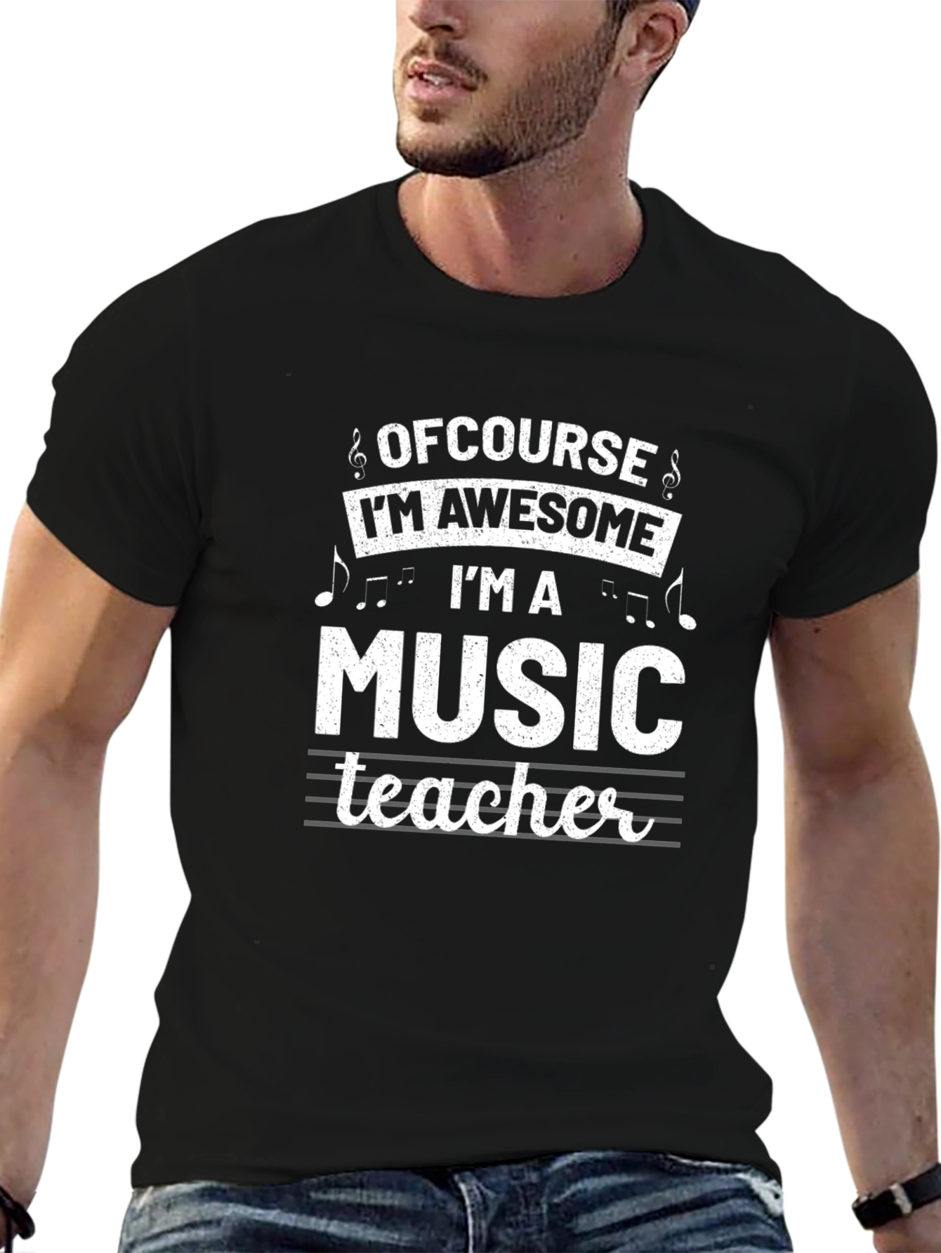 Awesome Music Teacher Graphic Tee - Black