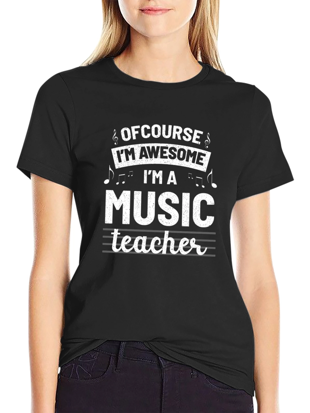 Awesome Music Teacher Graphic Tee - Black