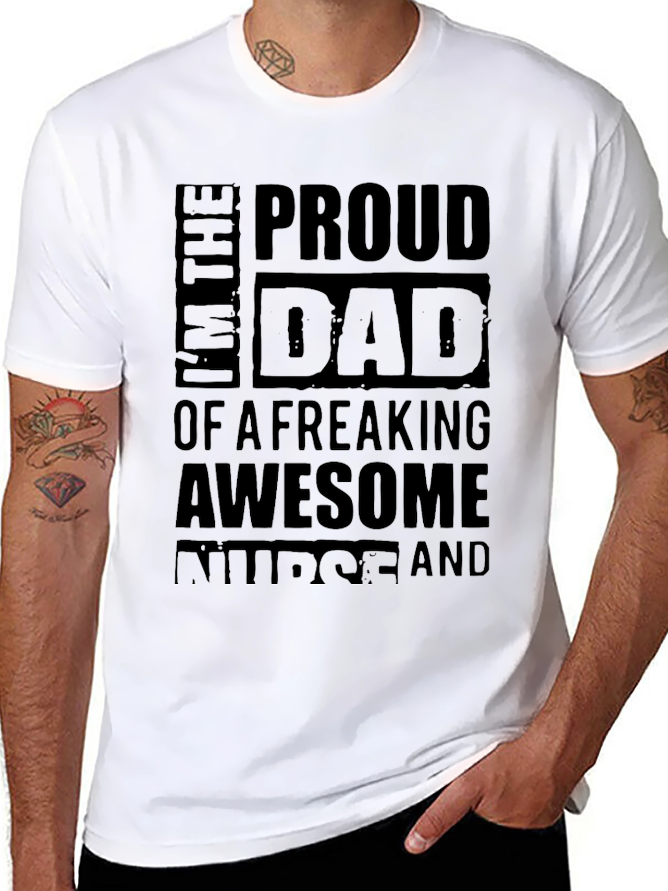 Proud Dad of an Awesome Nurse Graphic T-Shirt