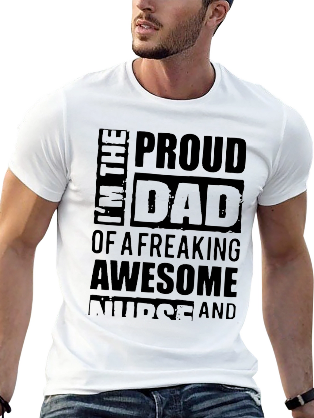 Proud Dad of an Awesome Nurse Graphic T-Shirt