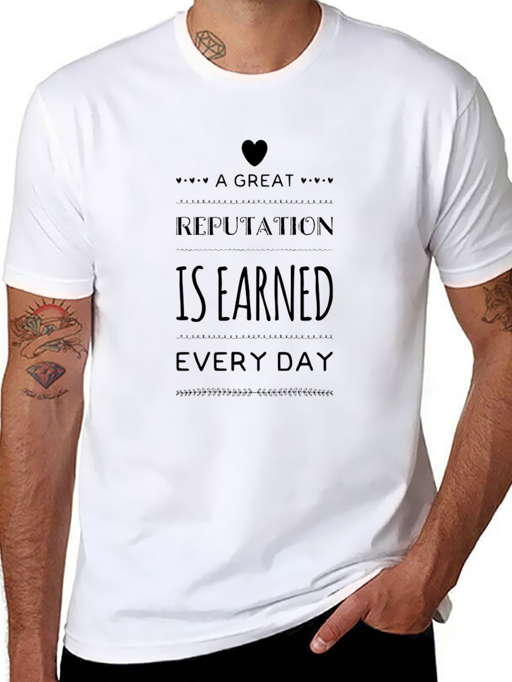 Earned Reputation Black Graphic T-Shirt