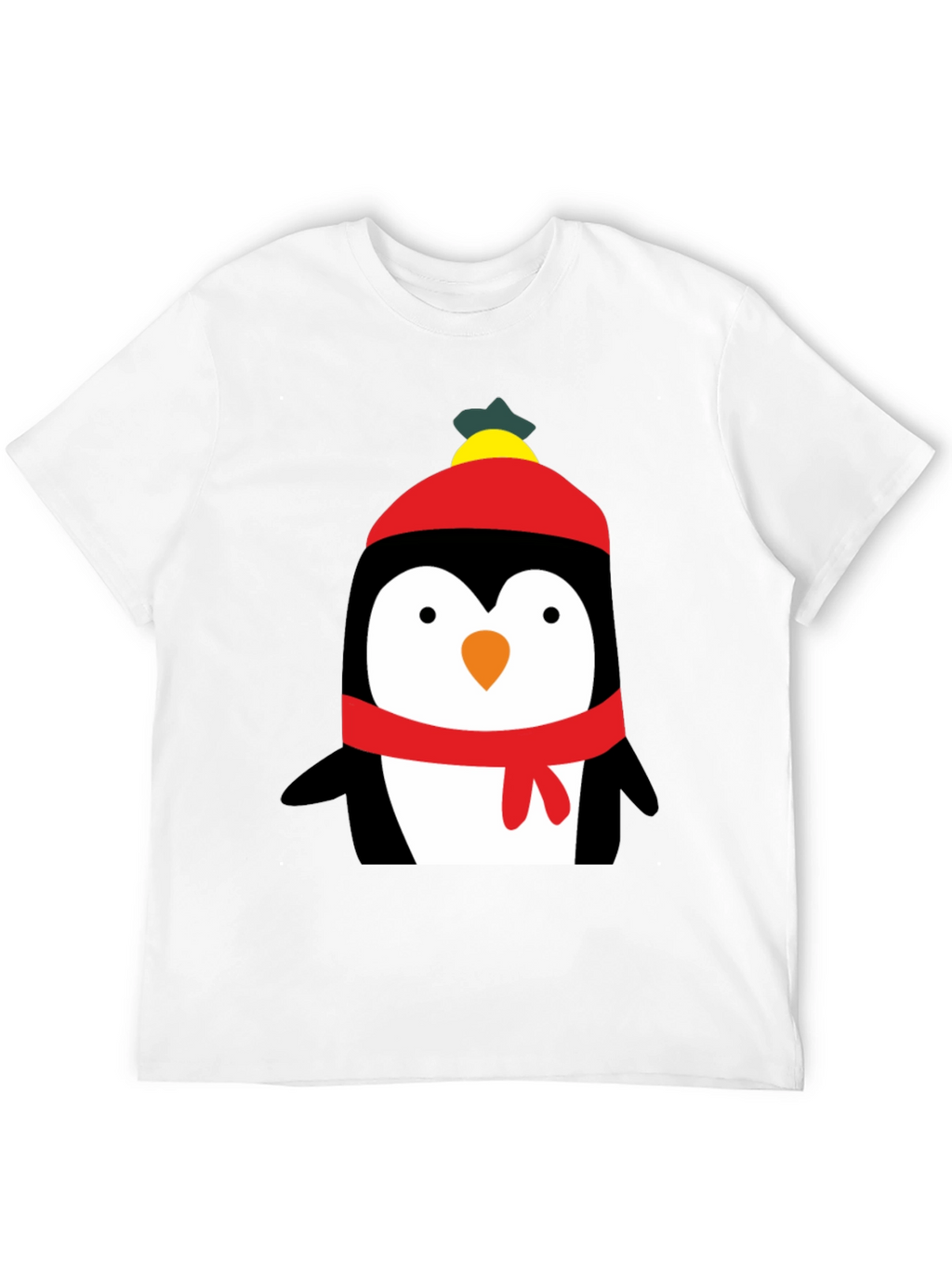 Penguin Winter Hat Graphic T-Shirt