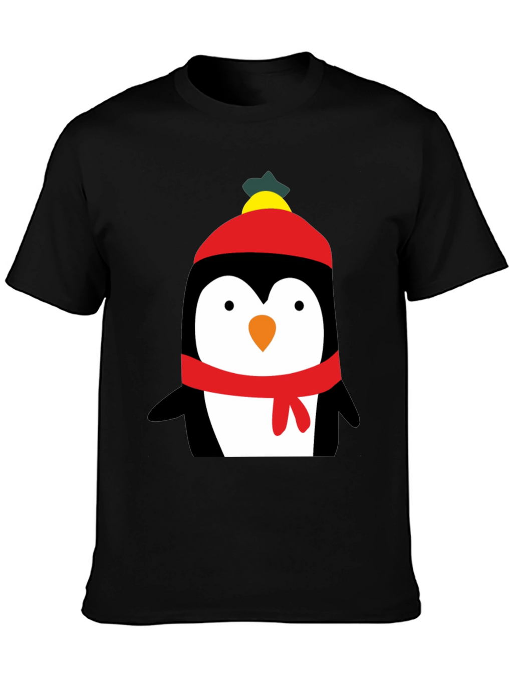 Penguin Winter Hat Graphic T-Shirt