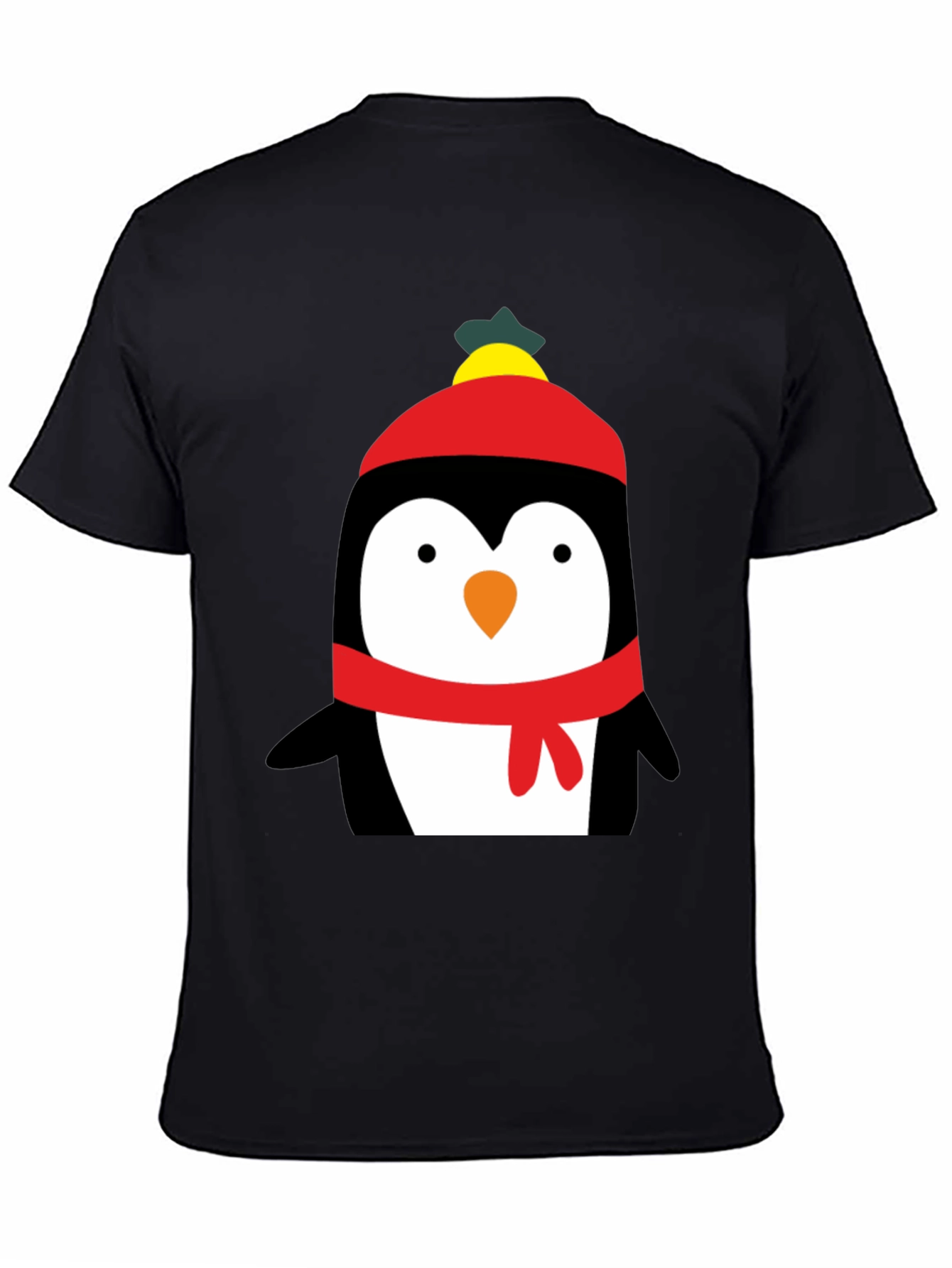 Penguin Winter Hat Graphic T-Shirt
