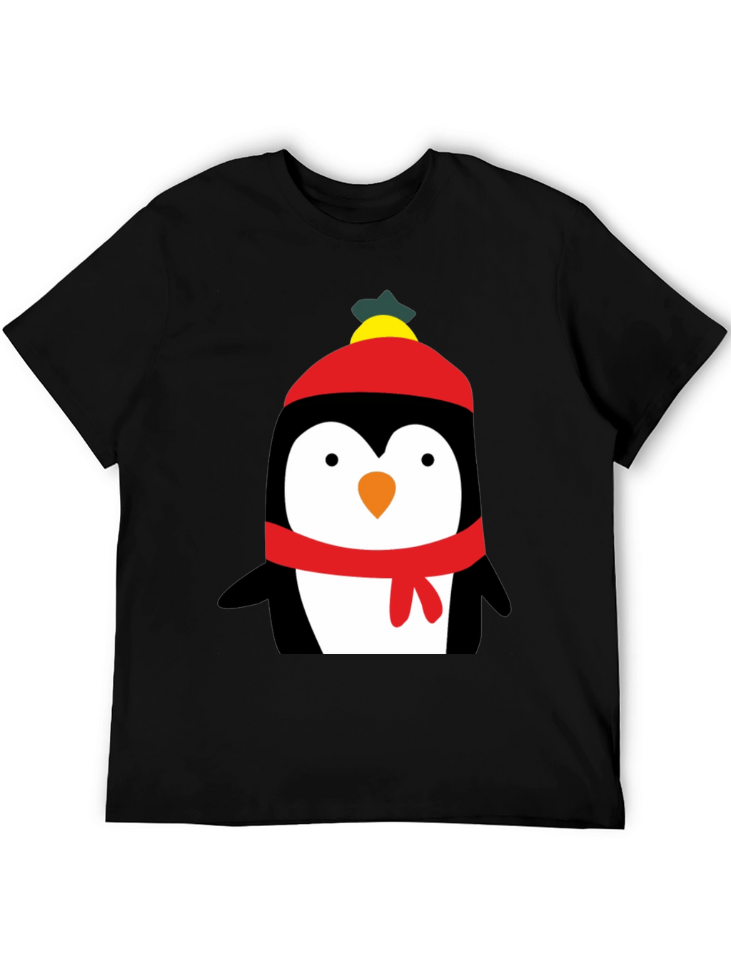 Penguin Winter Hat Graphic T-Shirt
