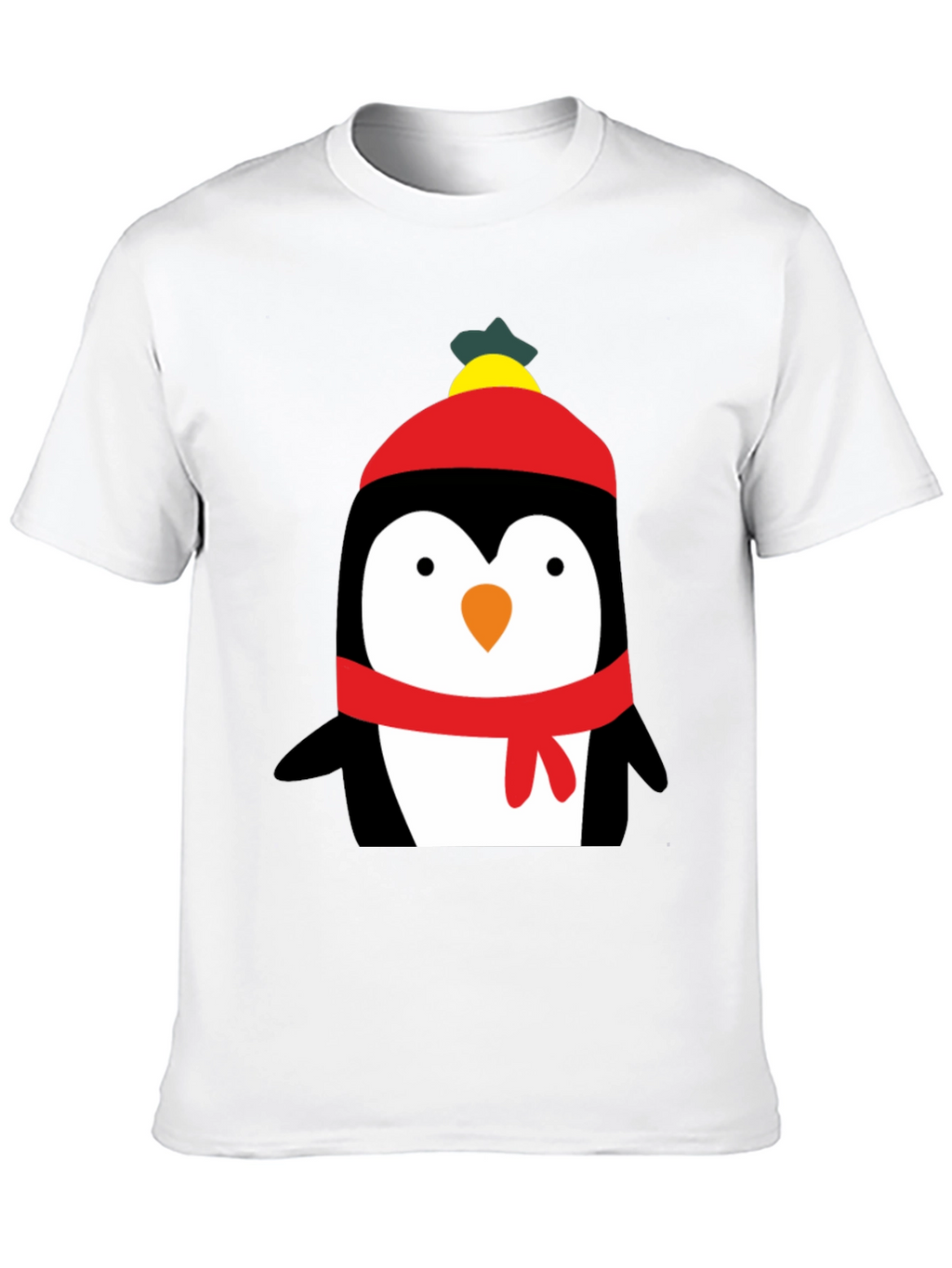 Penguin Winter Hat Graphic T-Shirt