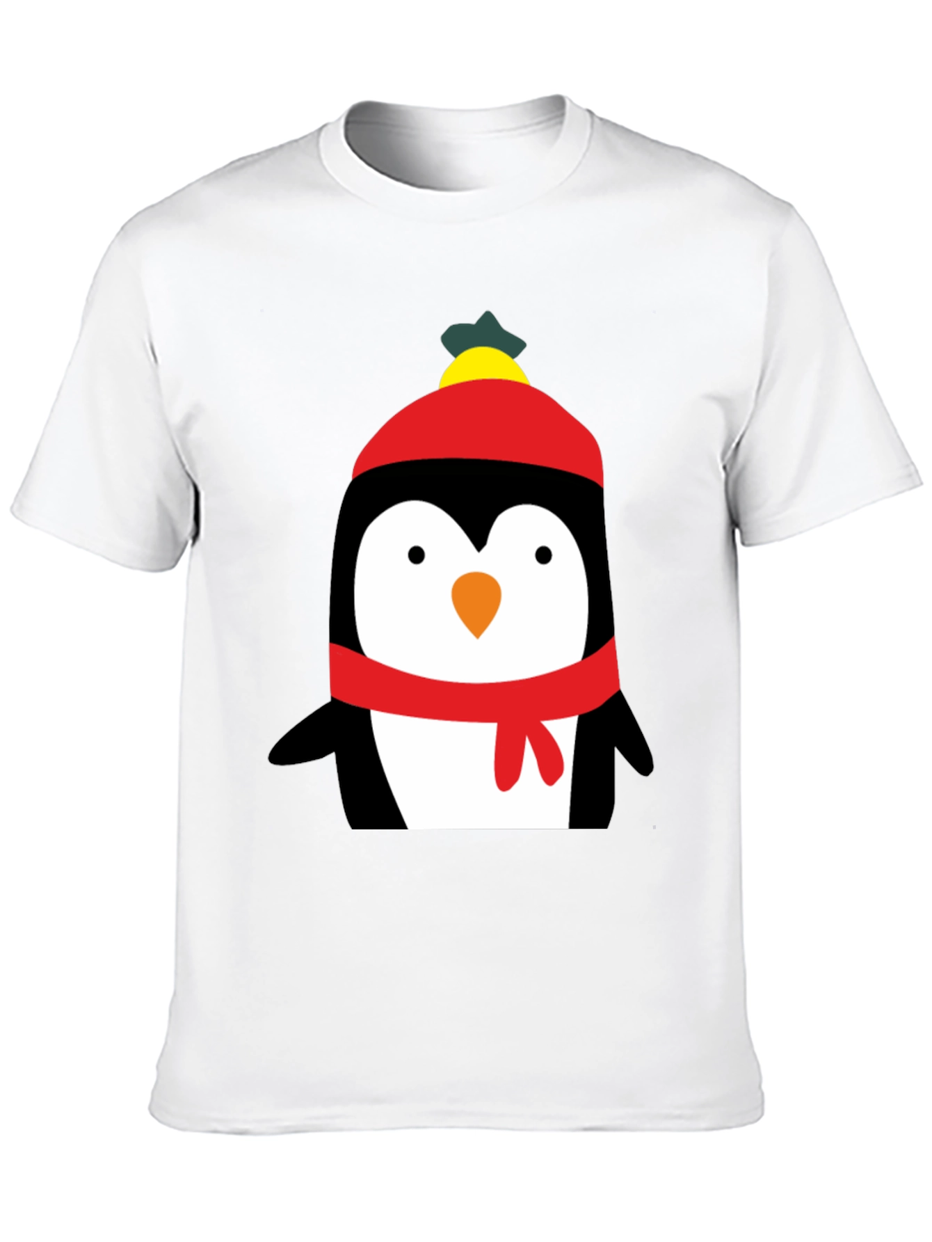 Penguin Winter Hat Graphic T-Shirt