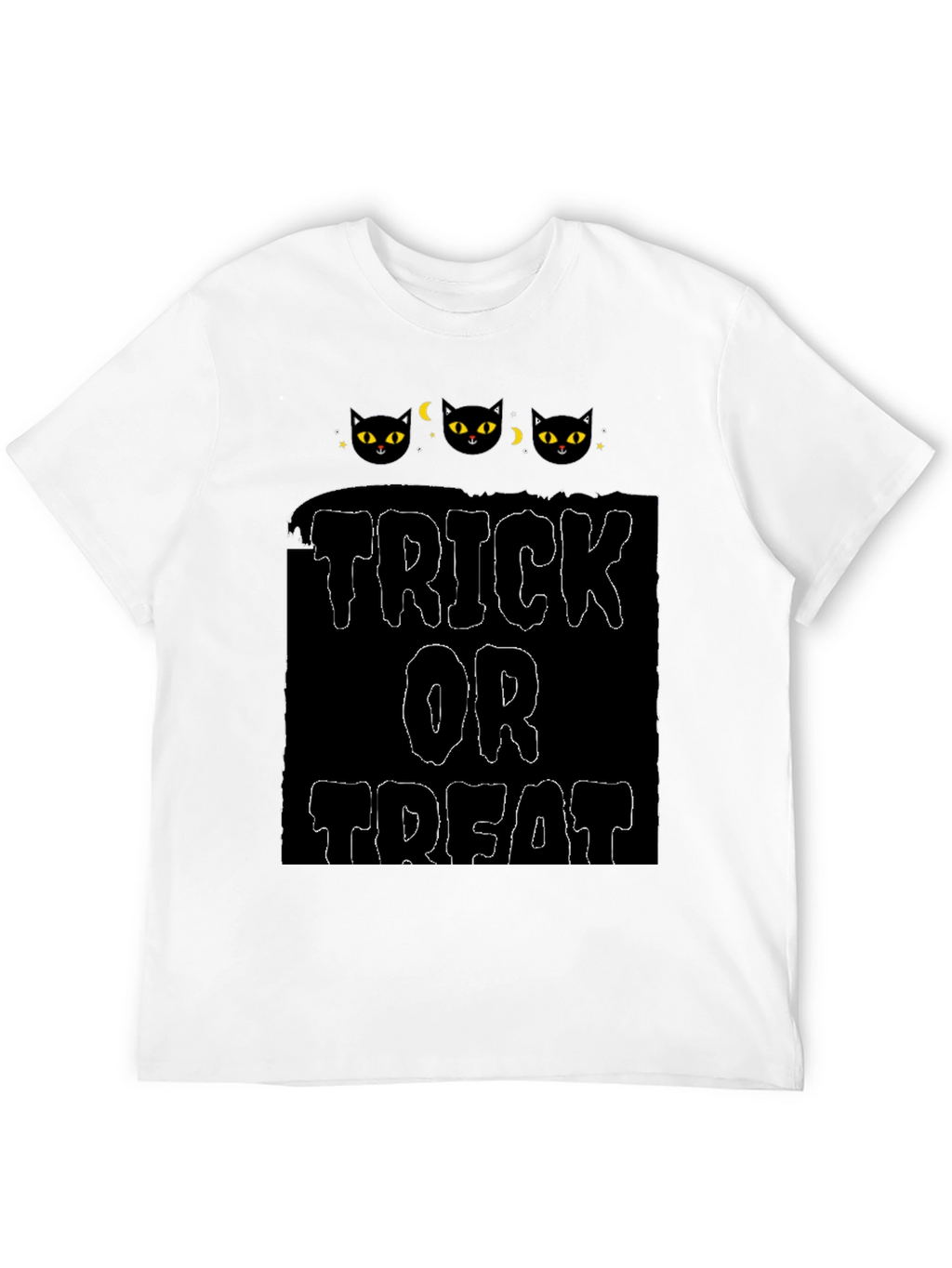 Halloween Black Cat Trick or Treat Graphic Tee