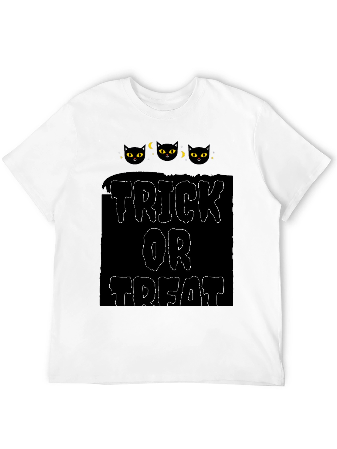 Halloween Black Cat Trick or Treat Graphic Tee