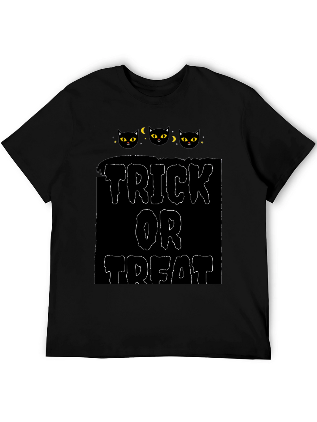 Halloween Black Cat Trick or Treat Graphic Tee