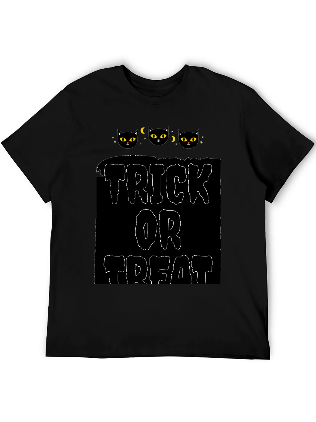 Halloween Black Cat Trick or Treat Graphic Tee