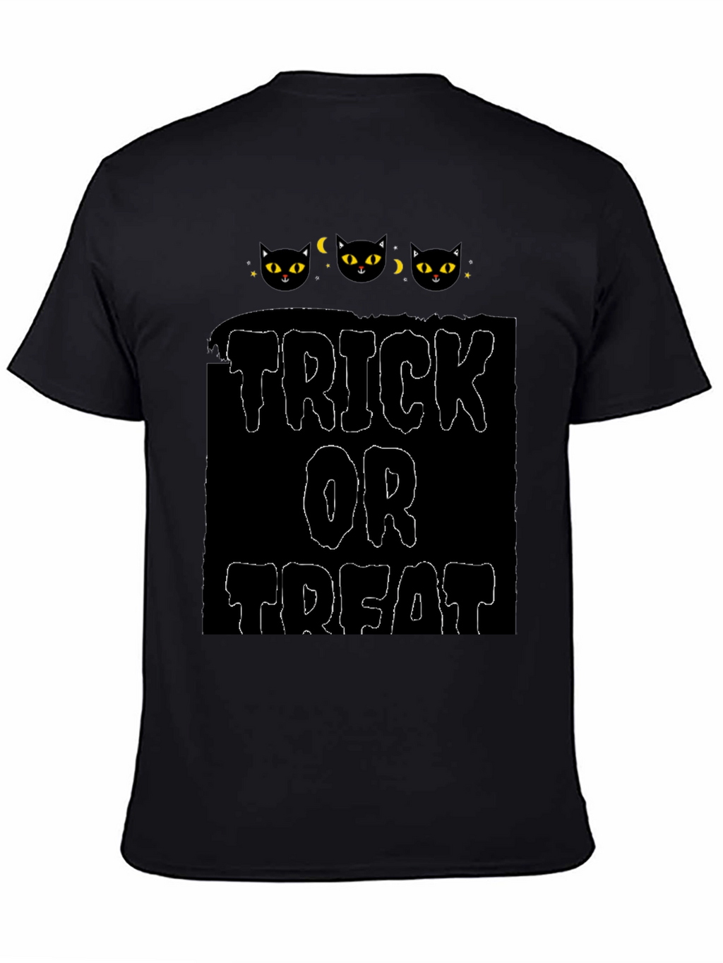 Halloween Black Cat Trick or Treat Graphic Tee