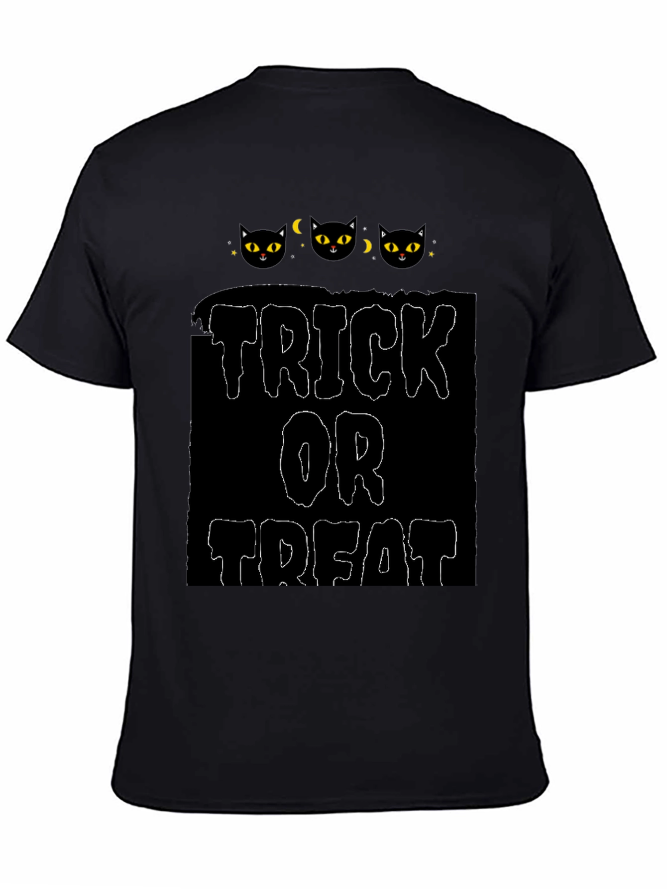 Halloween Black Cat Trick or Treat Graphic Tee