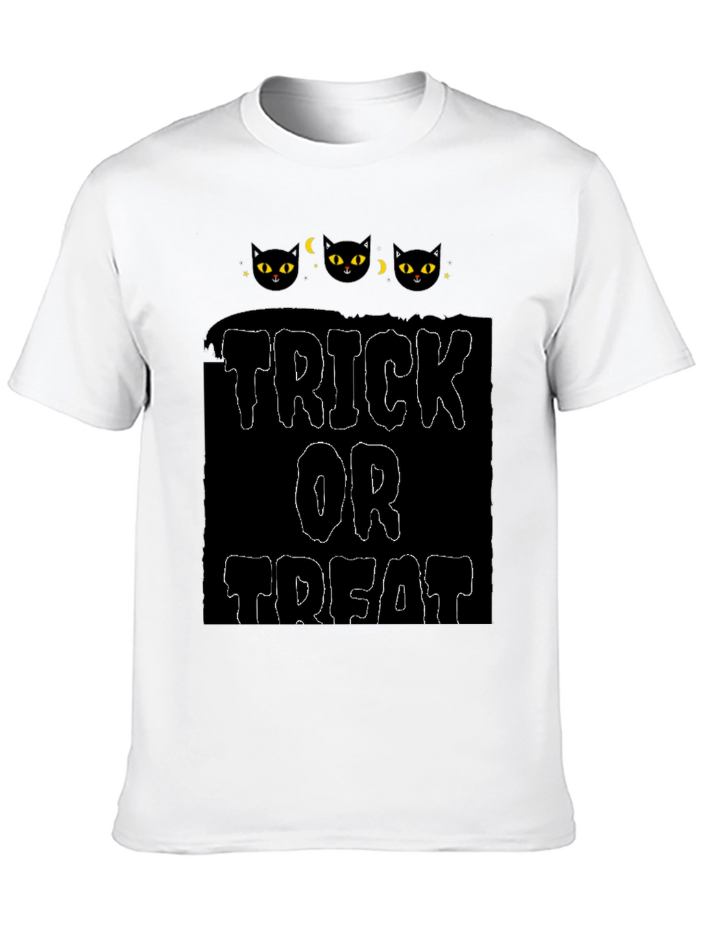 Halloween Black Cat Trick or Treat Graphic Tee