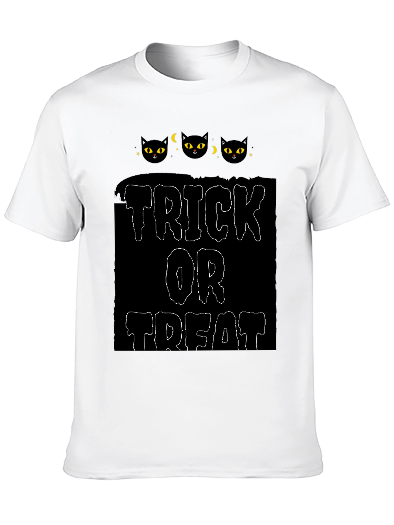 Halloween Black Cat Trick or Treat Graphic Tee