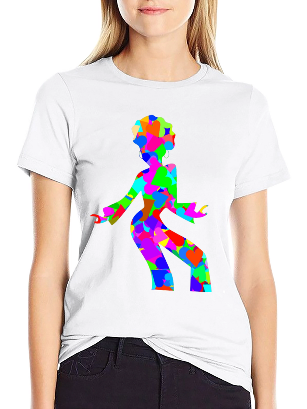 Groovy Disco Lady Black T-Shirt