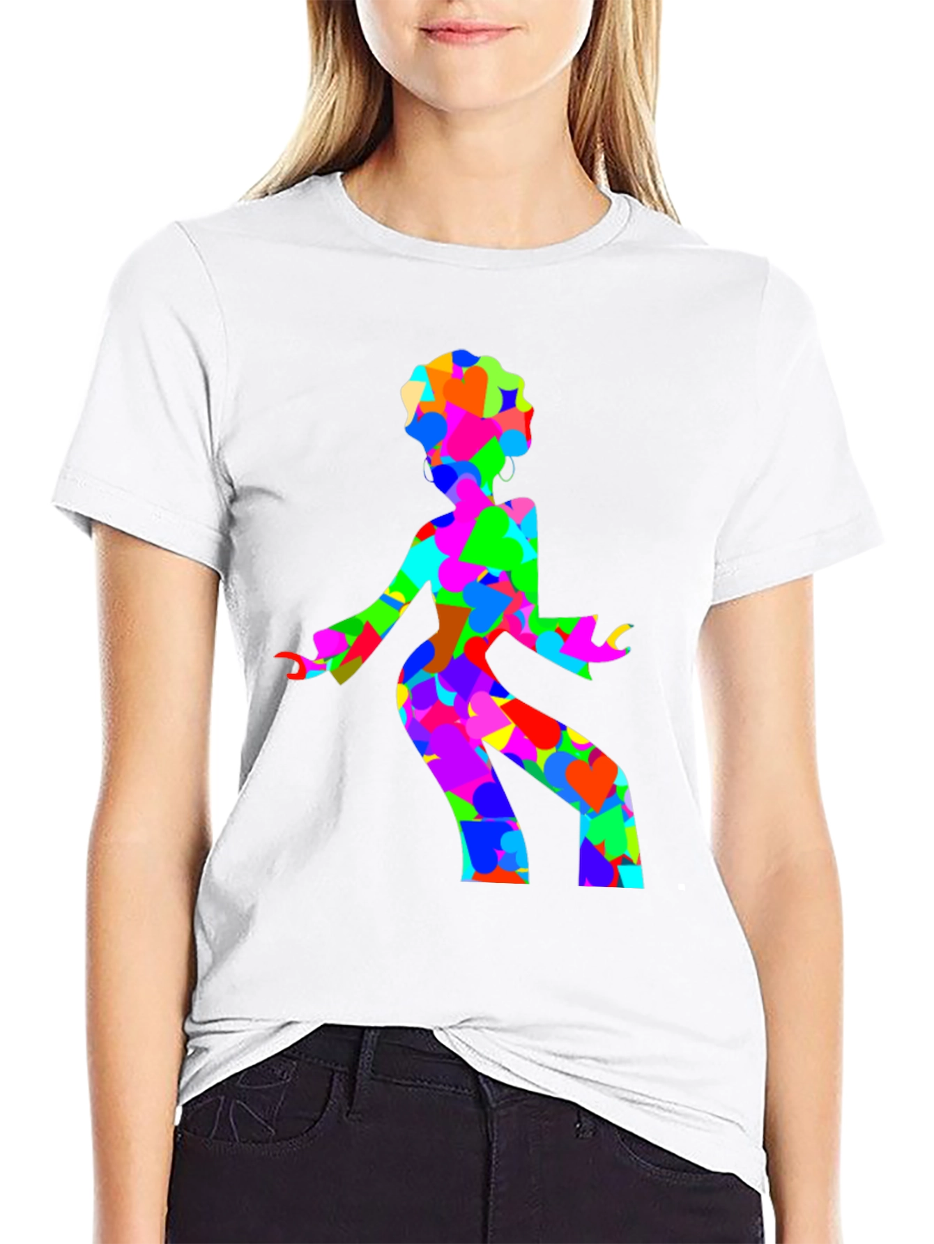 Groovy Disco Lady Black T-Shirt