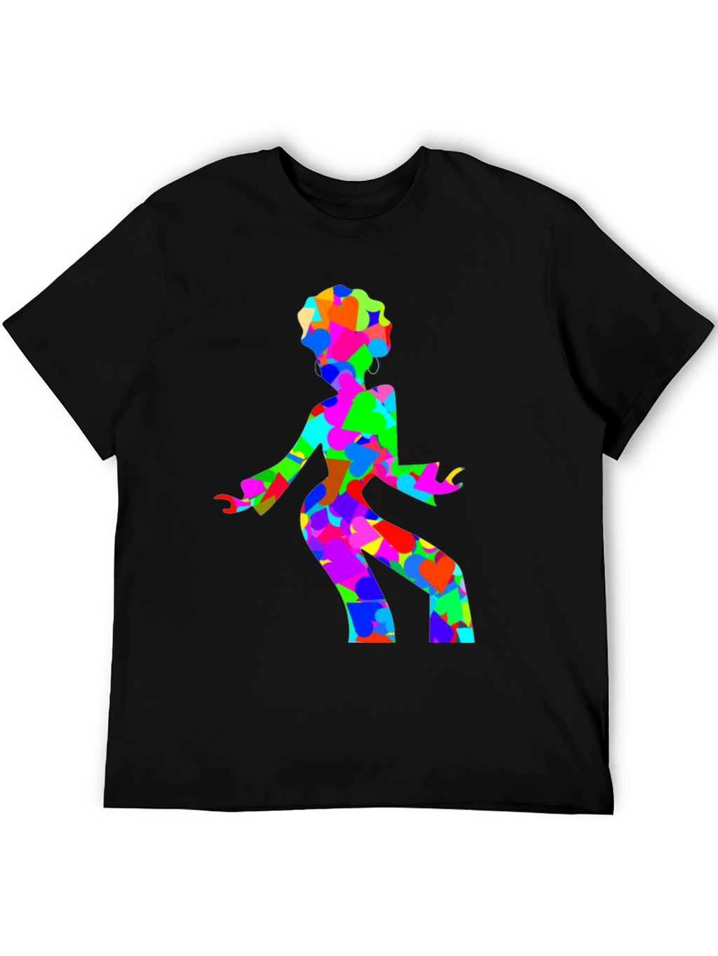 Groovy Disco Lady Black T-Shirt