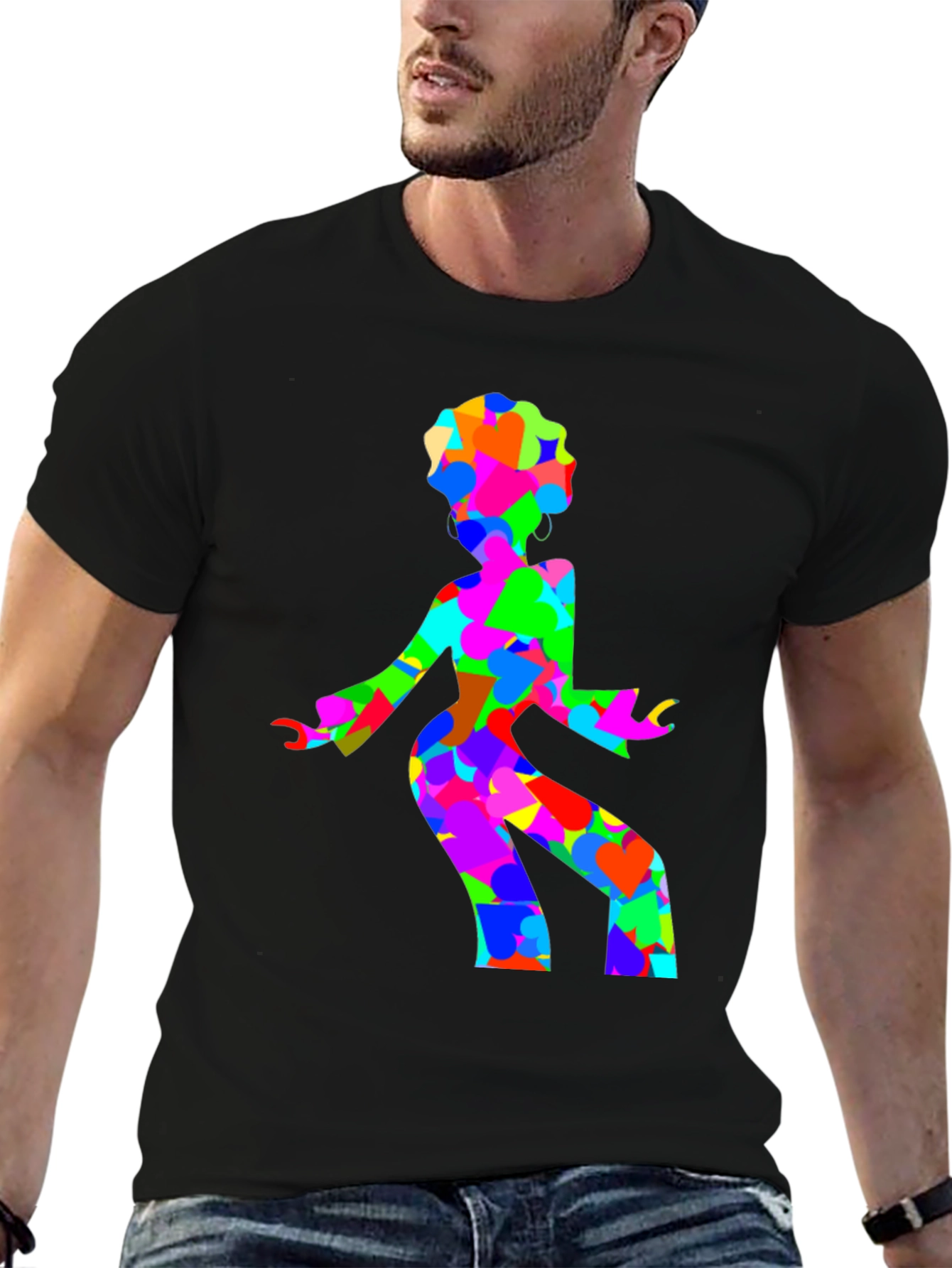 Groovy Disco Lady Black T-Shirt