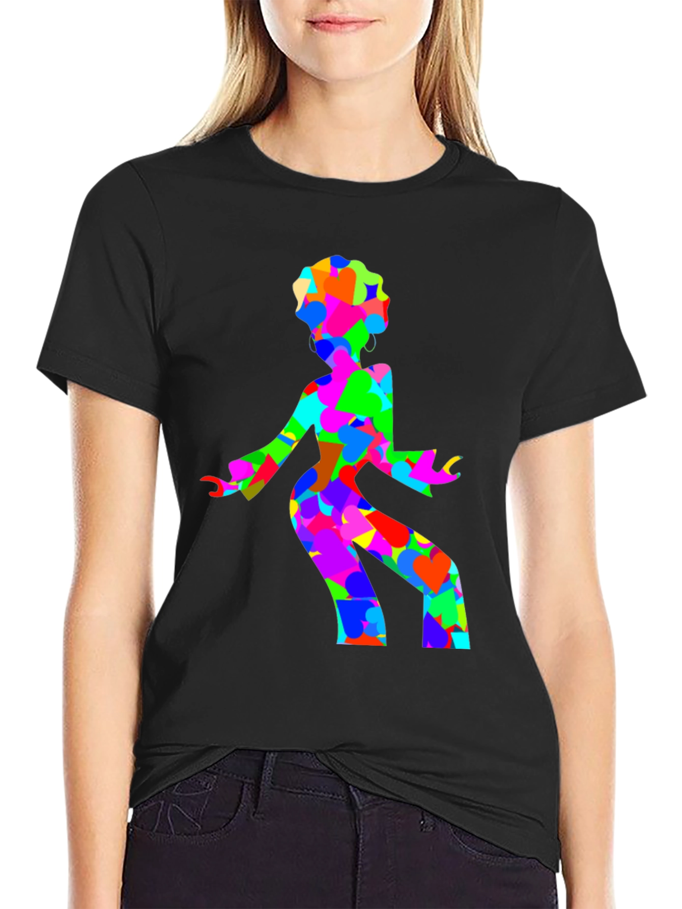 Groovy Disco Lady Black T-Shirt