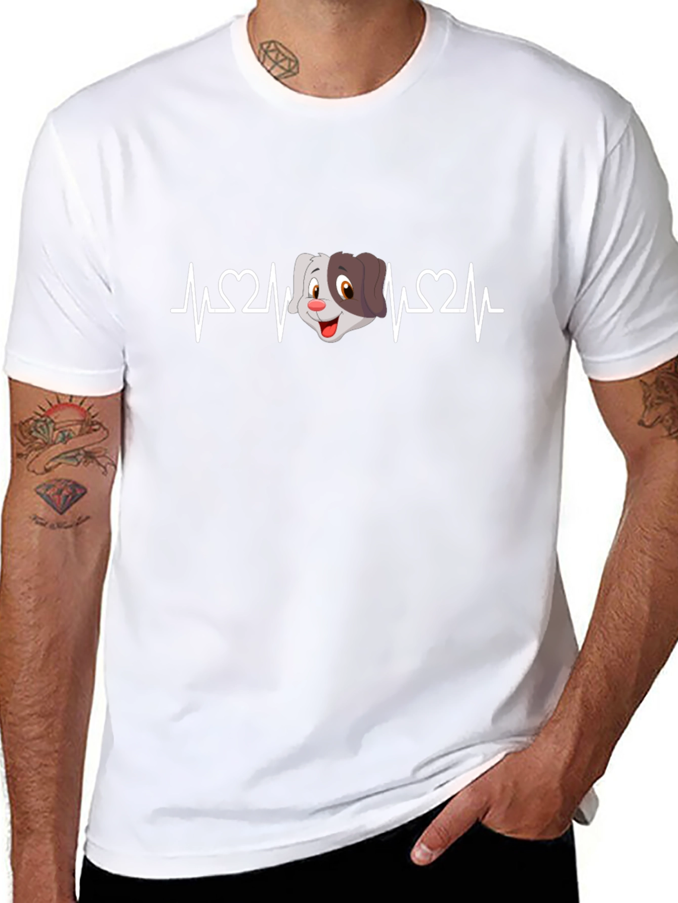 Dog Heartbeat T-Shirt - Cute Cartoon Pet Tee