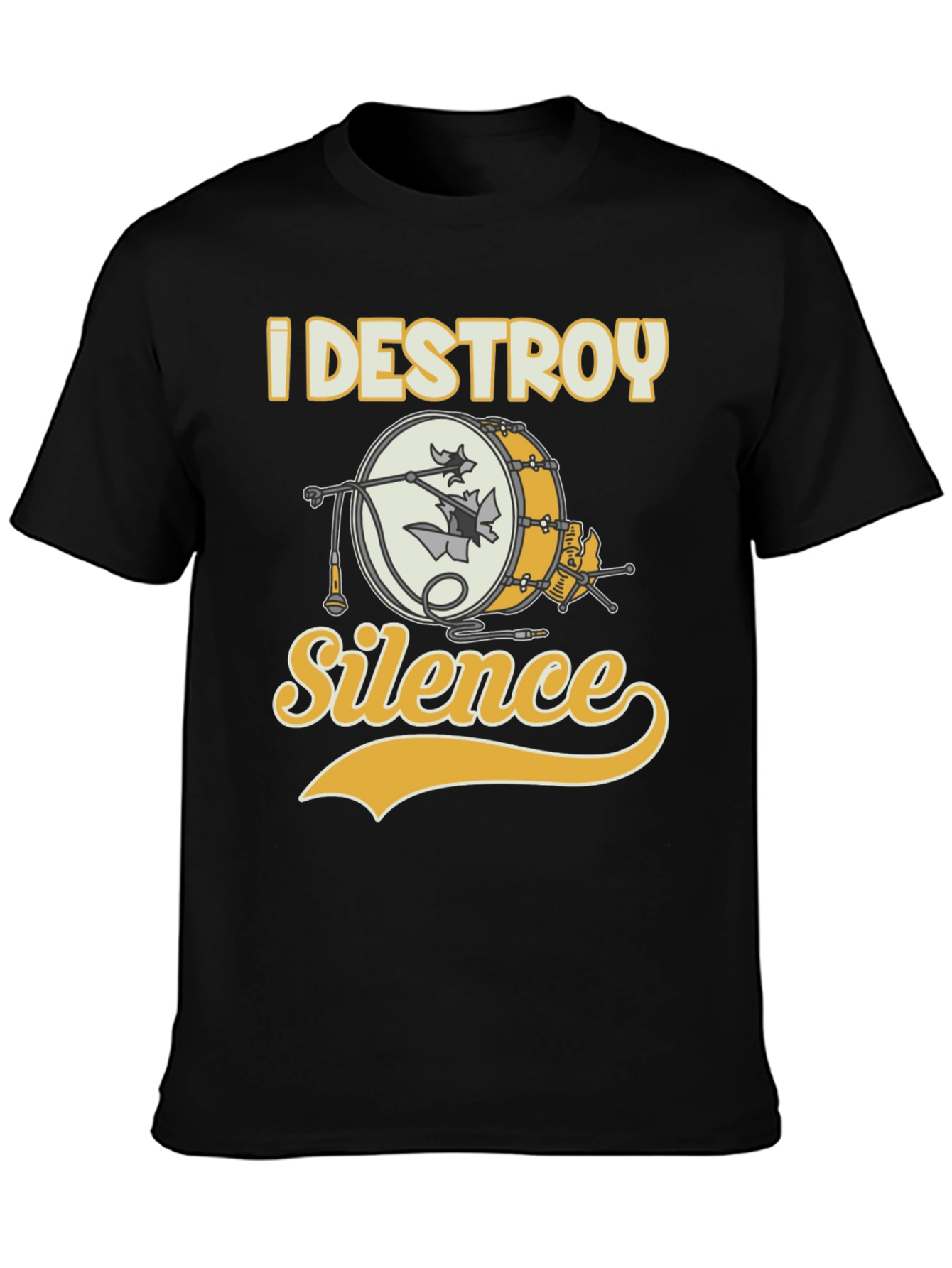 I Destroy Silence Drummer T-Shirt - Black