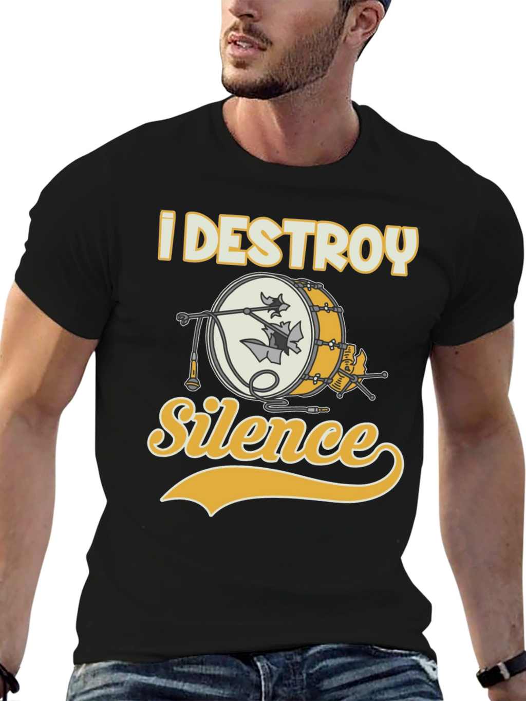 I Destroy Silence Drummer T-Shirt - Black