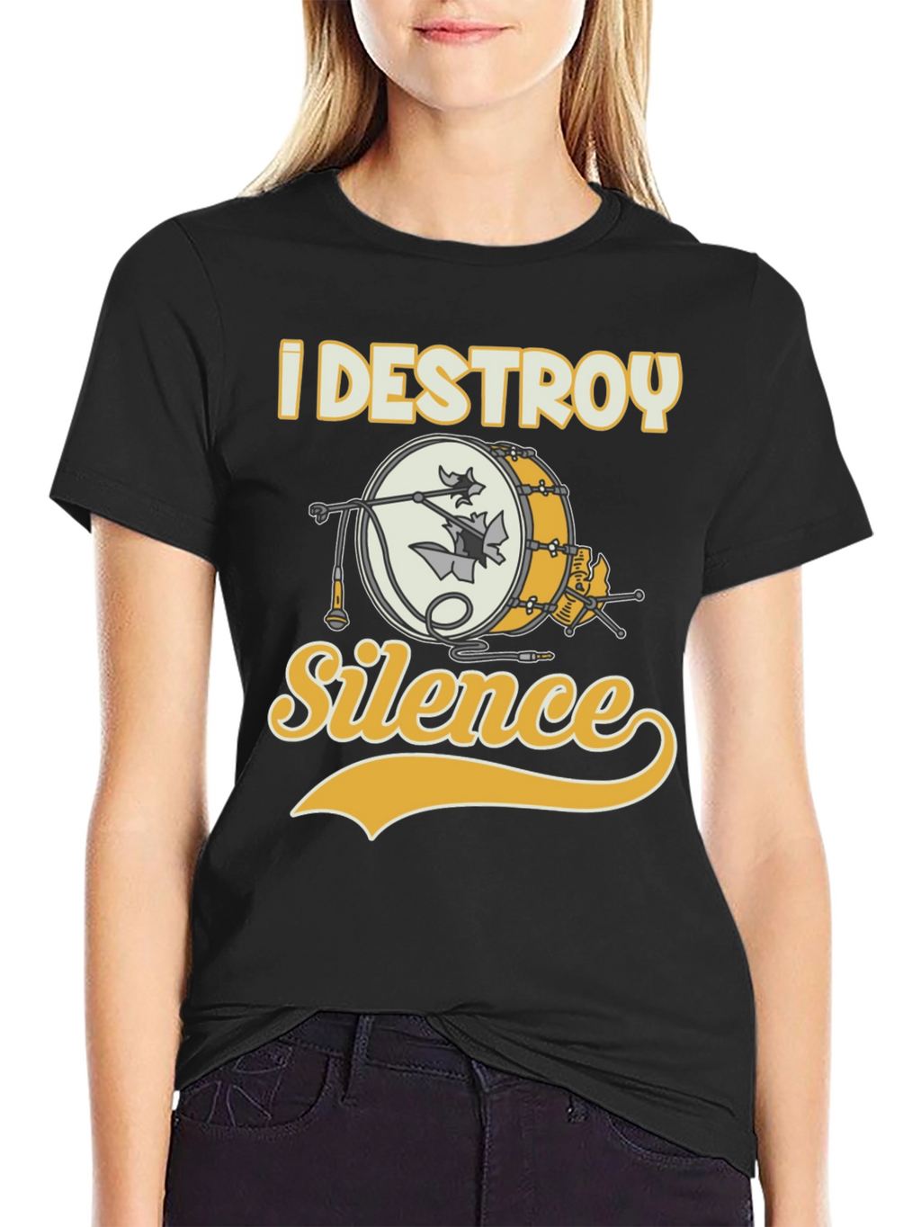 I Destroy Silence Drummer T-Shirt - Black