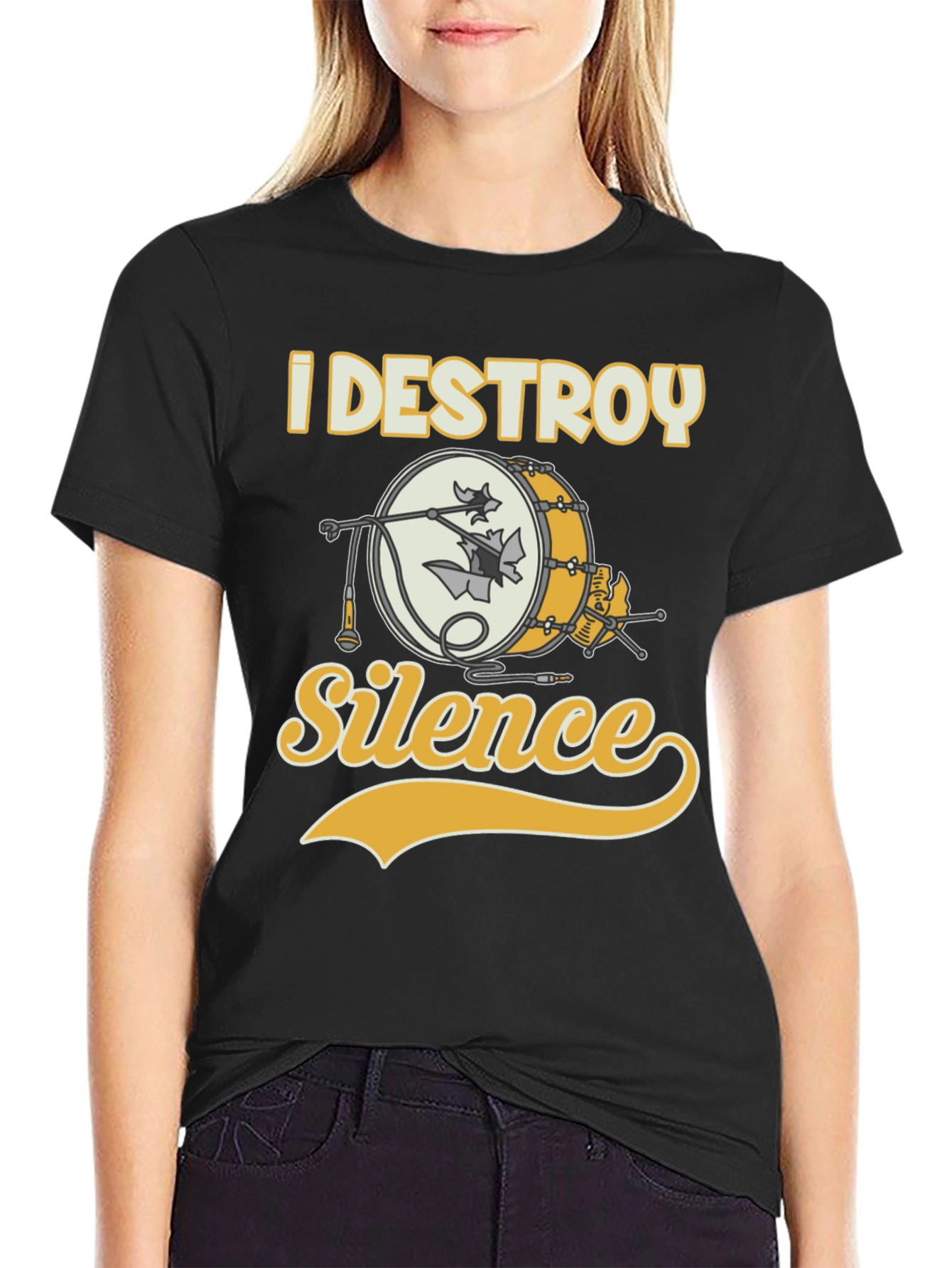I Destroy Silence Drummer T-Shirt - Black