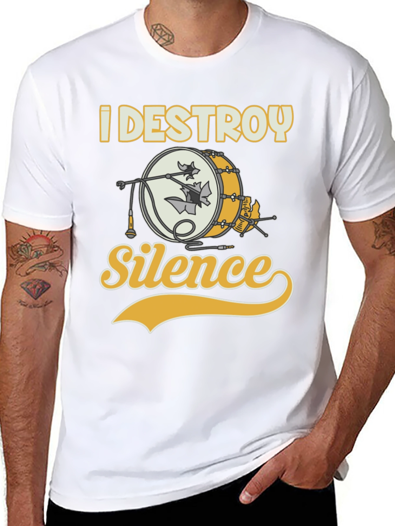 I Destroy Silence Drummer T-Shirt - Black