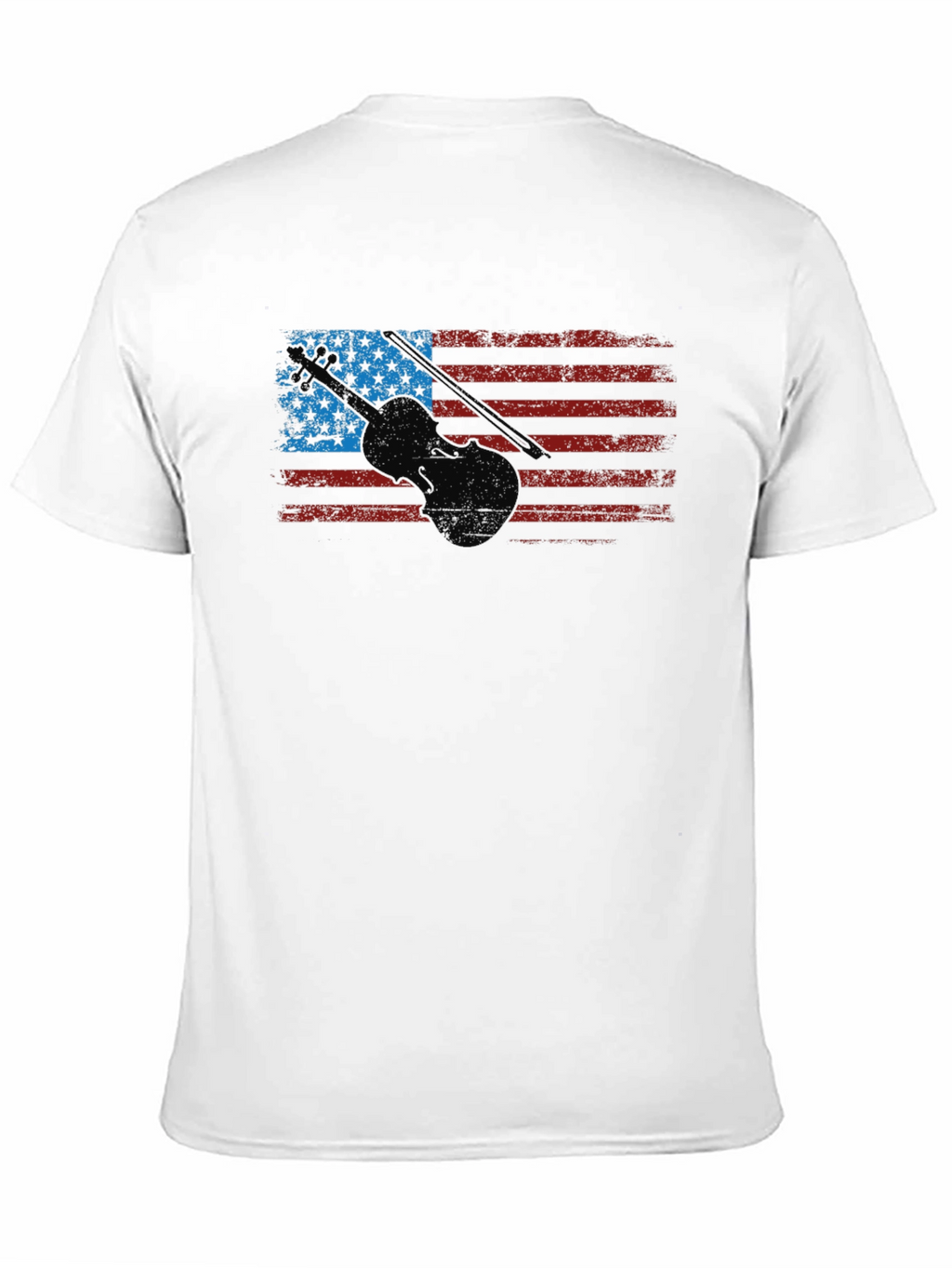 American Flag Violin Graphic T-Shirt