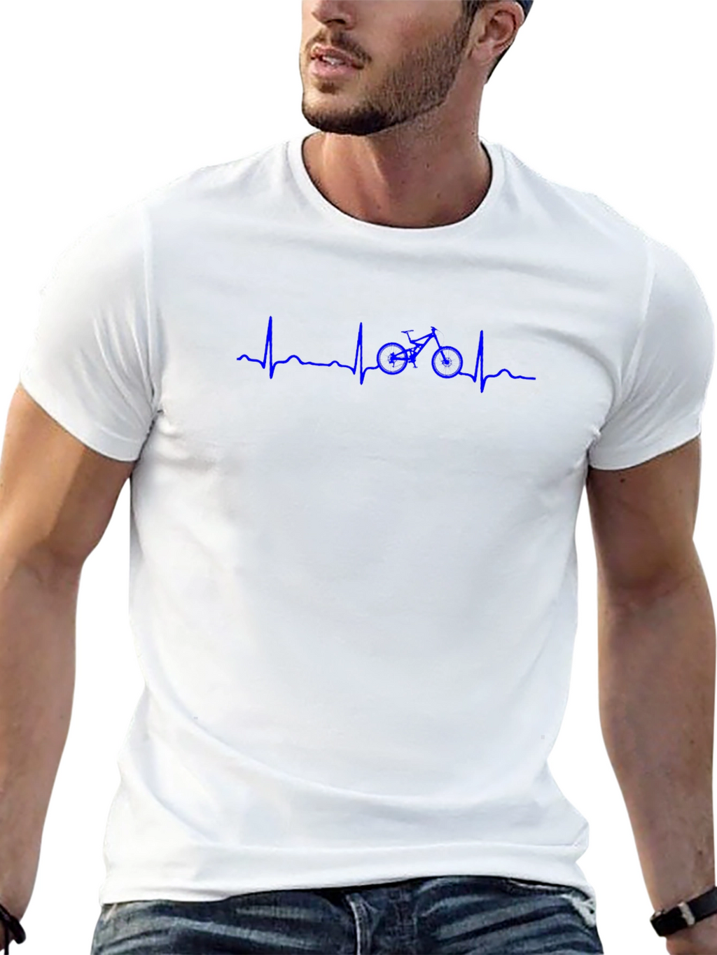 Bike Heartbeat T-Shirt - Cycling Life Line Tee