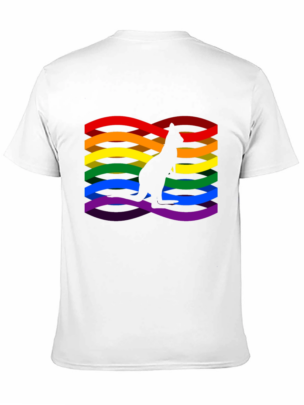 Rainbow LGBTQ+ Kangaroo Graphic Black T-Shirt