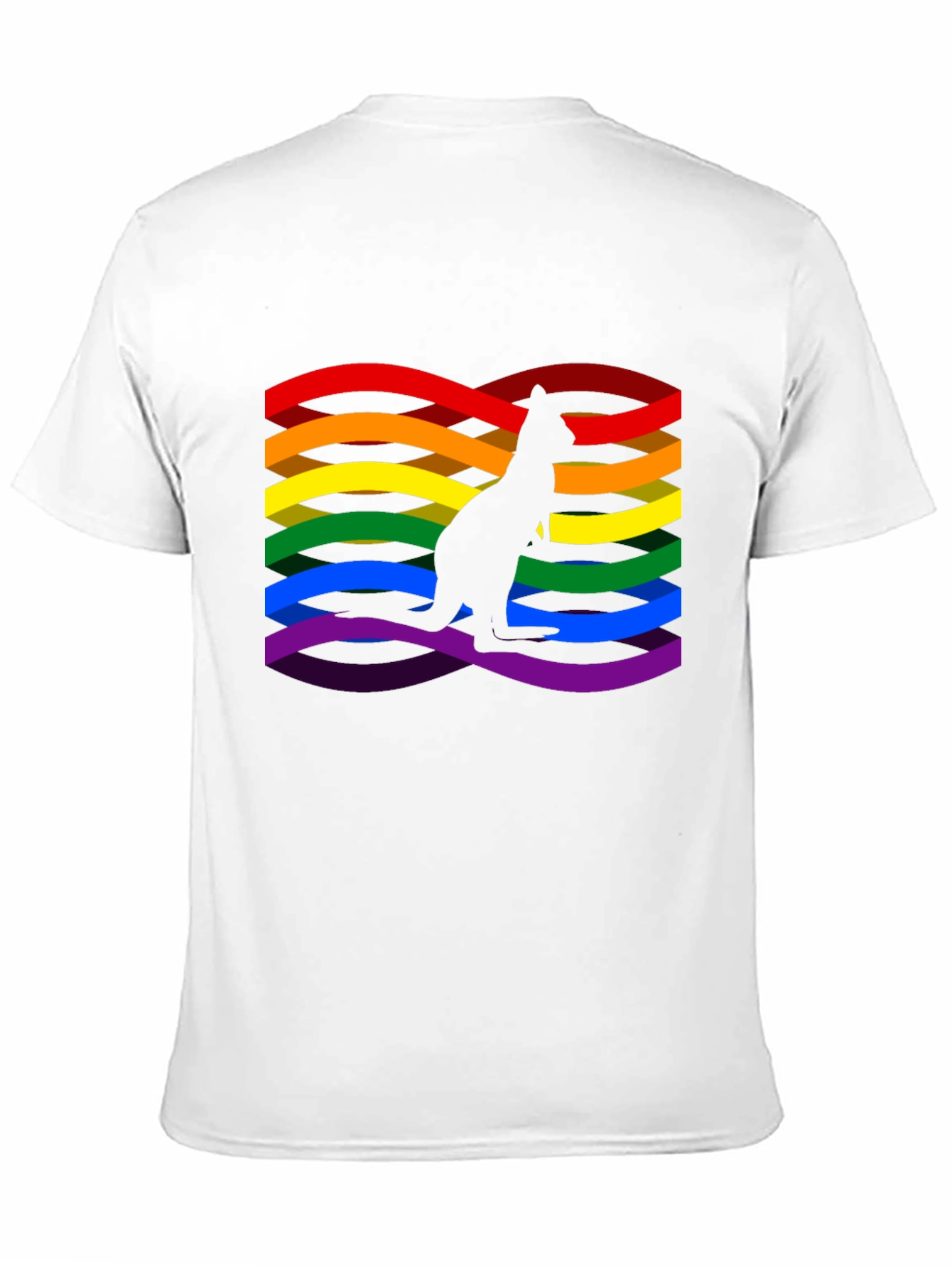 Rainbow LGBTQ+ Kangaroo Graphic Black T-Shirt