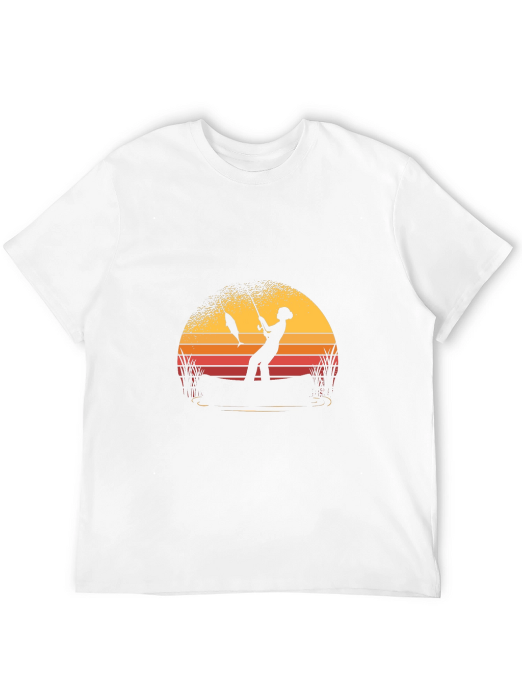 Fisherman Sunset Graphic T-Shirt - Black